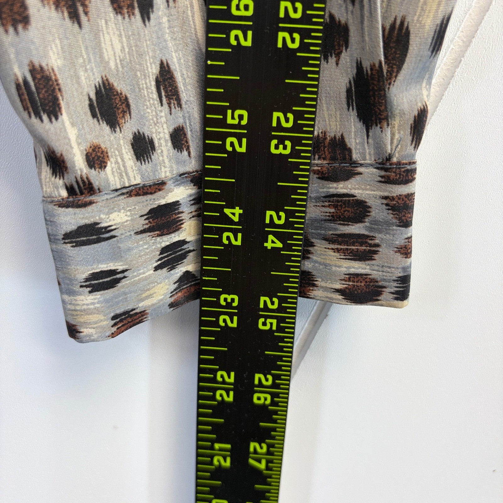 Vintage Leslie Fay 90s Abstract Animal Print Shirt Dress Women Size 12 Mob Wife