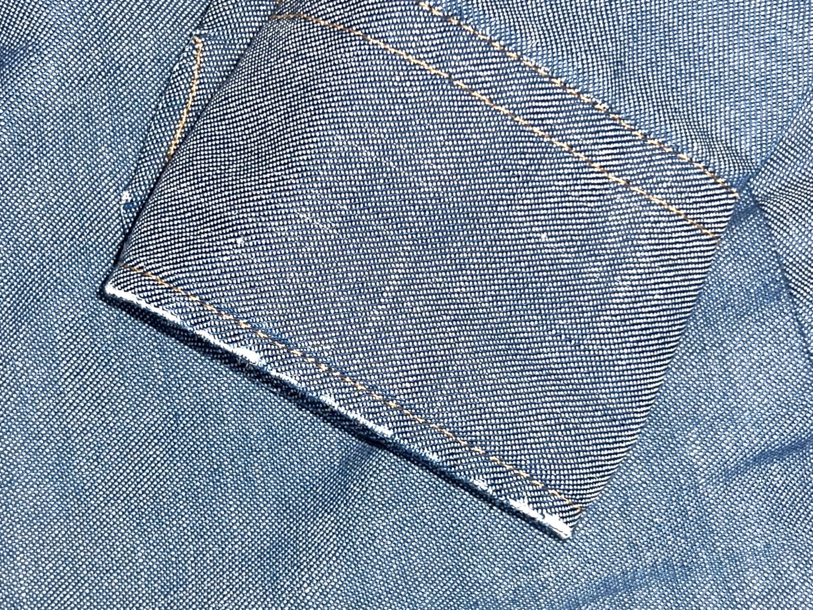 Wrangler VTG 70s Chambray Selvedge Denim Jean Embroidered Shirt Top XS/S/M
