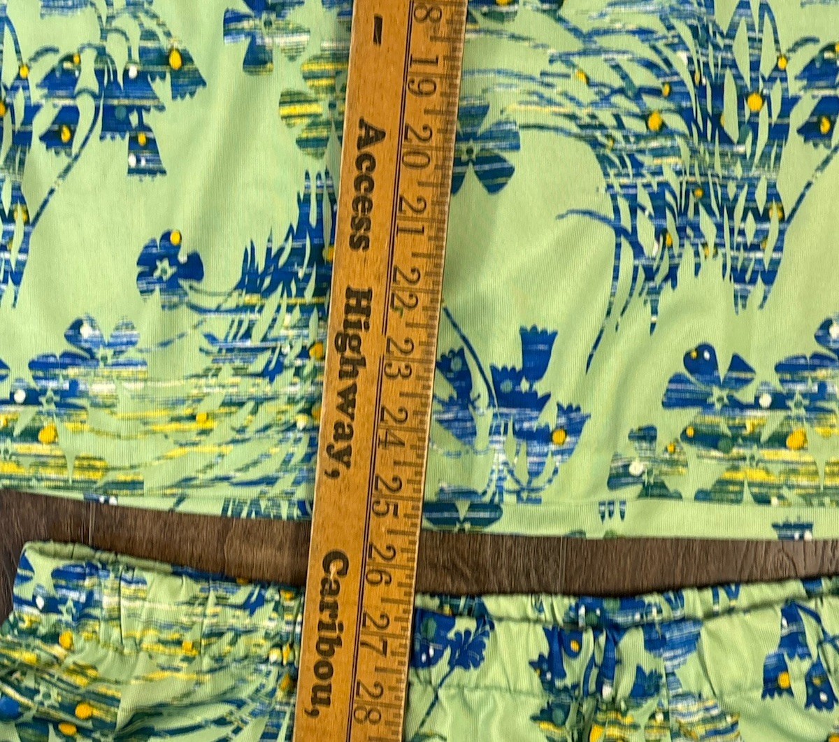 Vtg DutchMaid Dress Womens 34 Blue Green Floral Print Hippie Boho Flower Collar