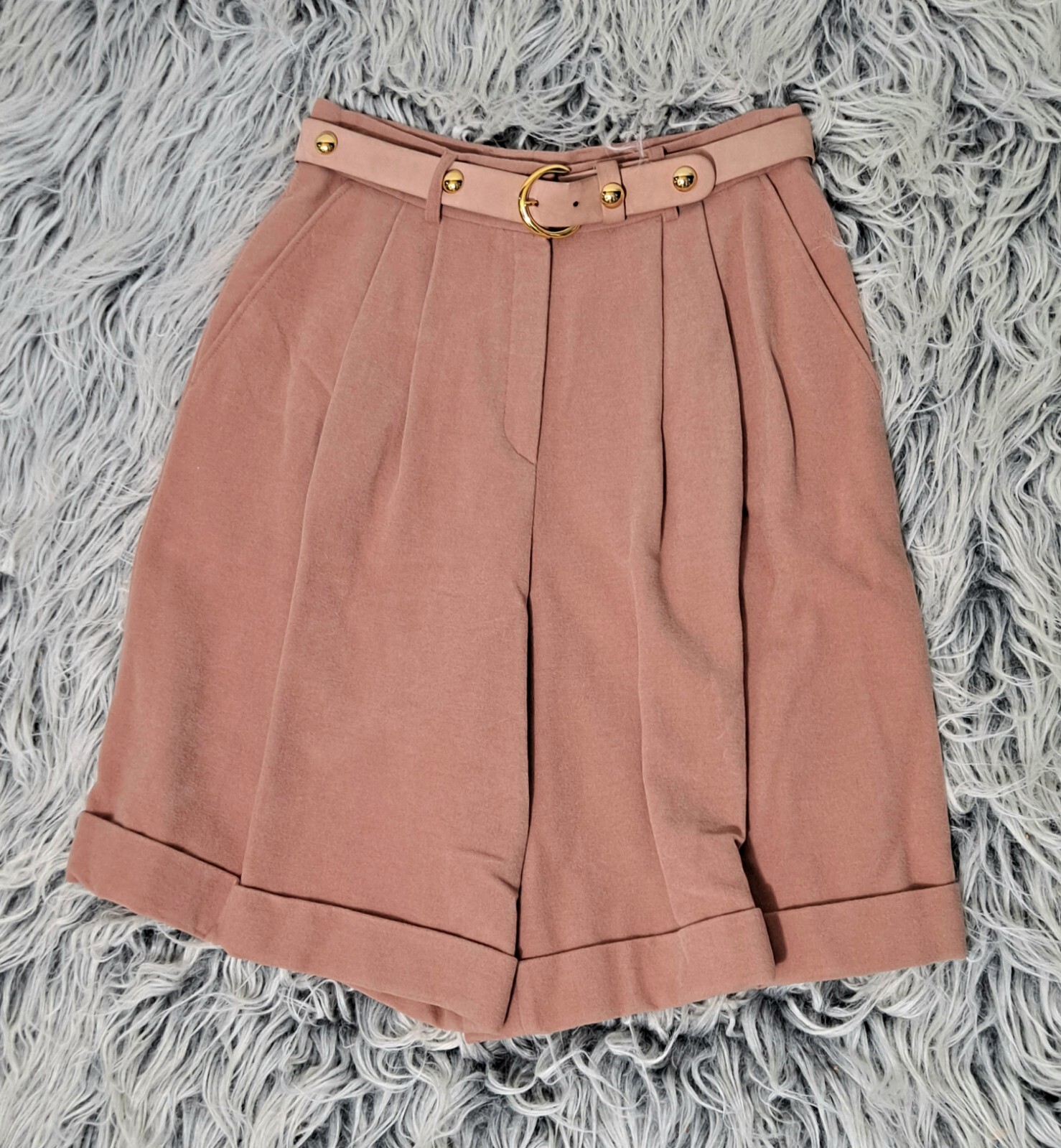 Vtg 1990s Designer Dress Shorts High Waist Sz M 30″ Angora Blend Christa Zahm
