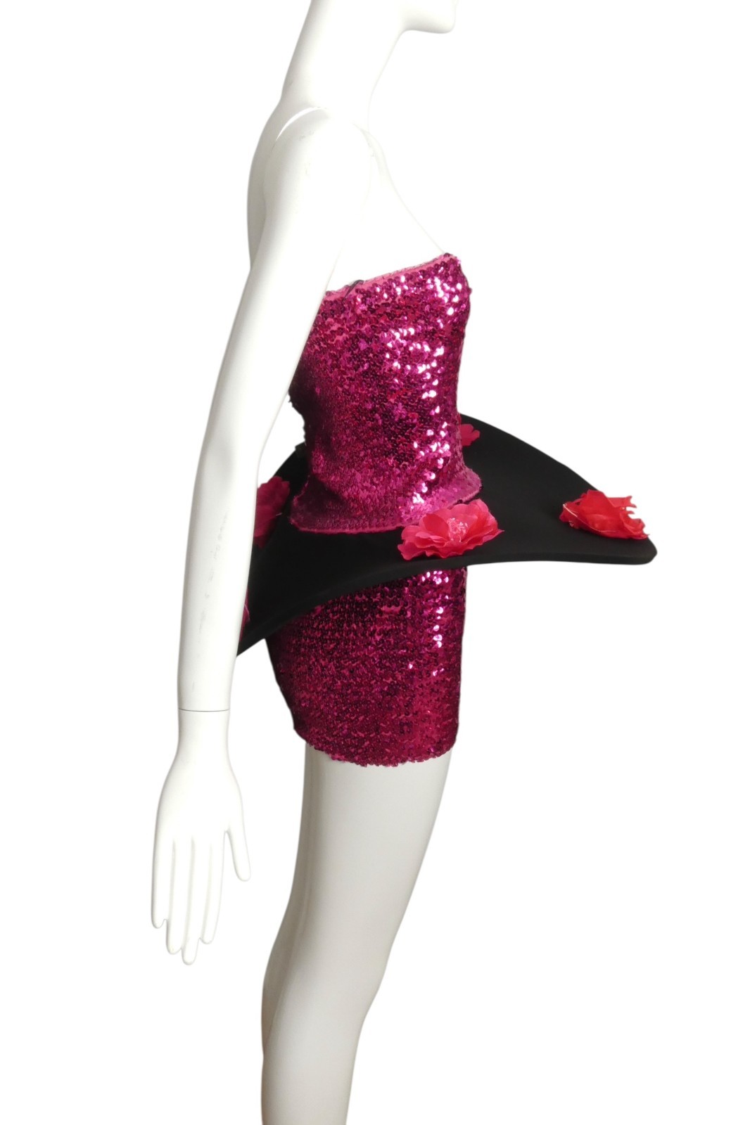 PIERRE CARDIN (HAUTE COUTURE)- 1990s Sequin & Knit Hoop Dress, Size 2