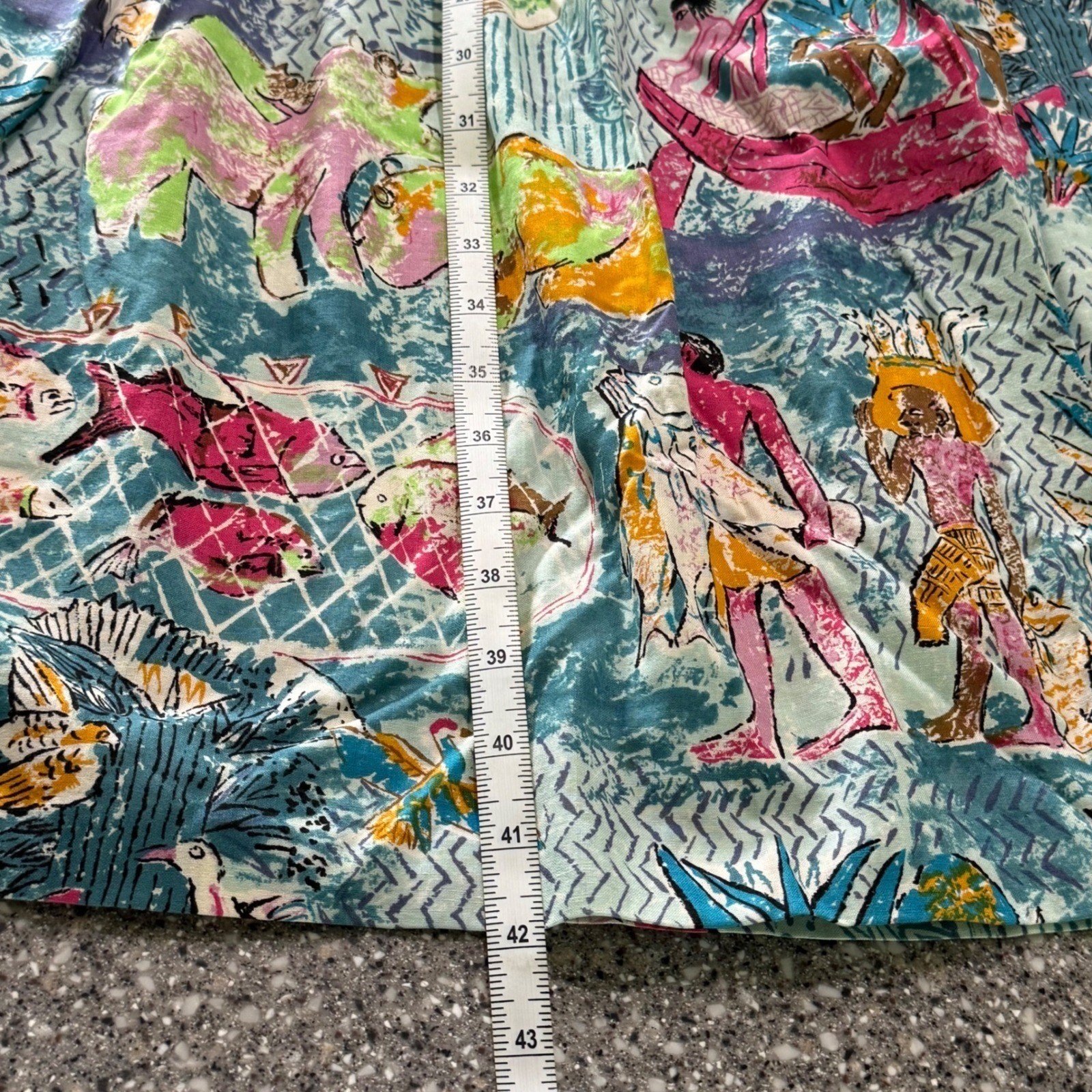 VTG Jane Schaffhausen Belle France Success Tropical Print Dress 10 Whimsy 80s