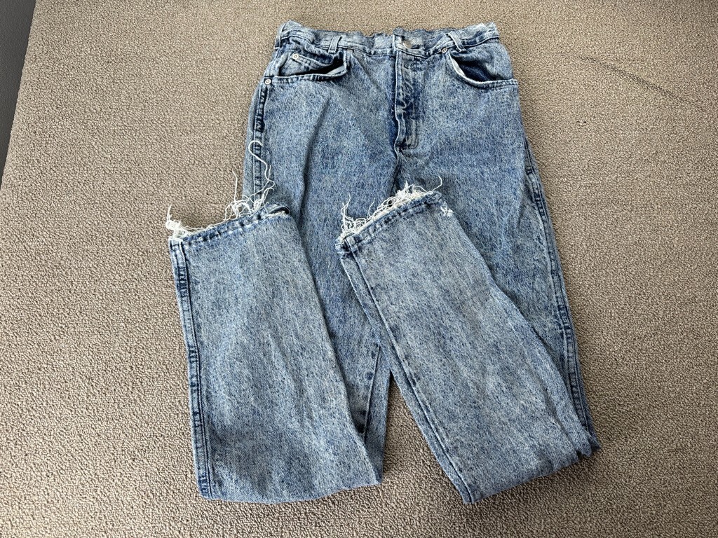 Cotler Blues Alley Jeans Womens 28 Acid Wash Blue Washed Worn Distressed VTG