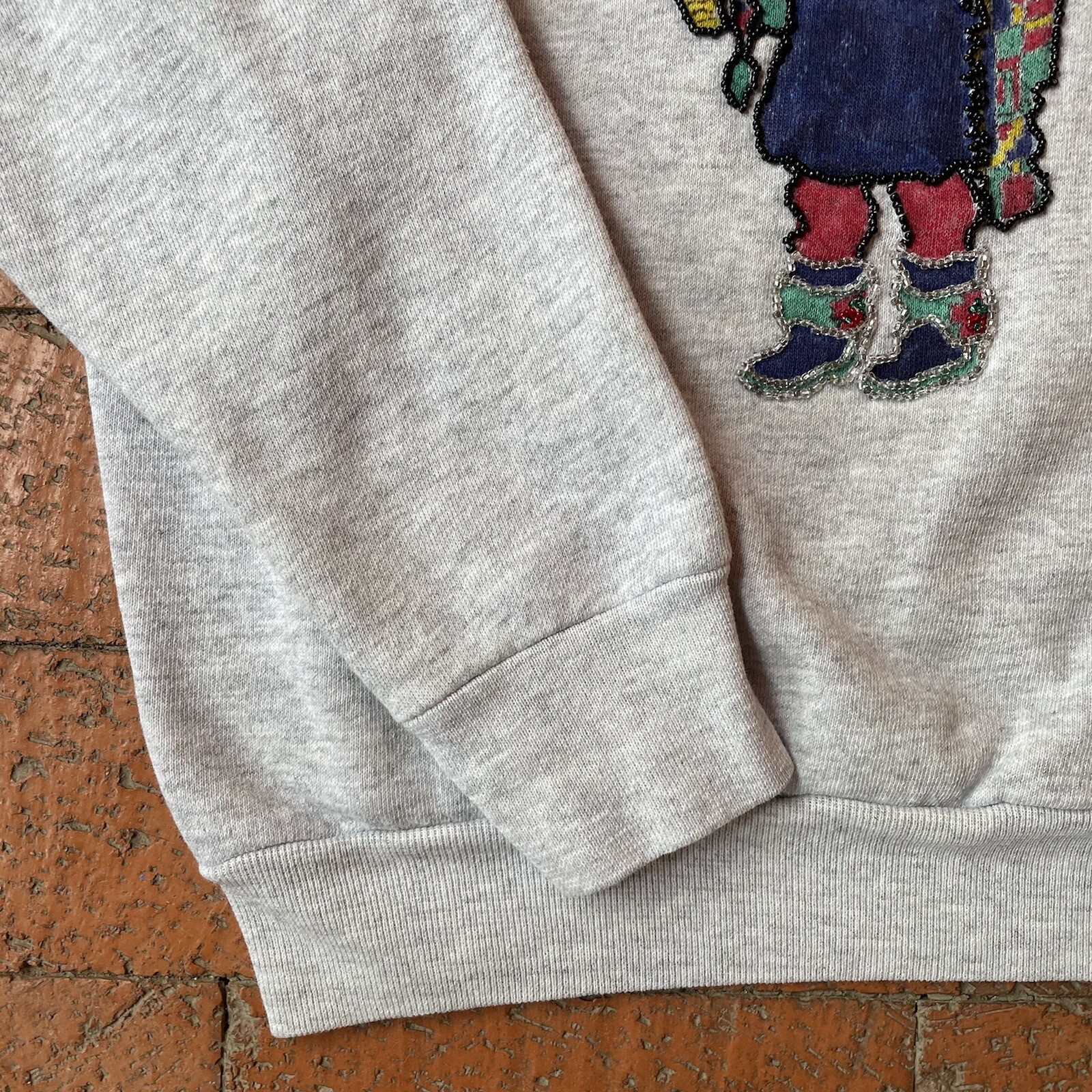 Vintage Tultex Gray Raglan Crafted Sweatshirt Made In USA One Of A Kind Kachina
