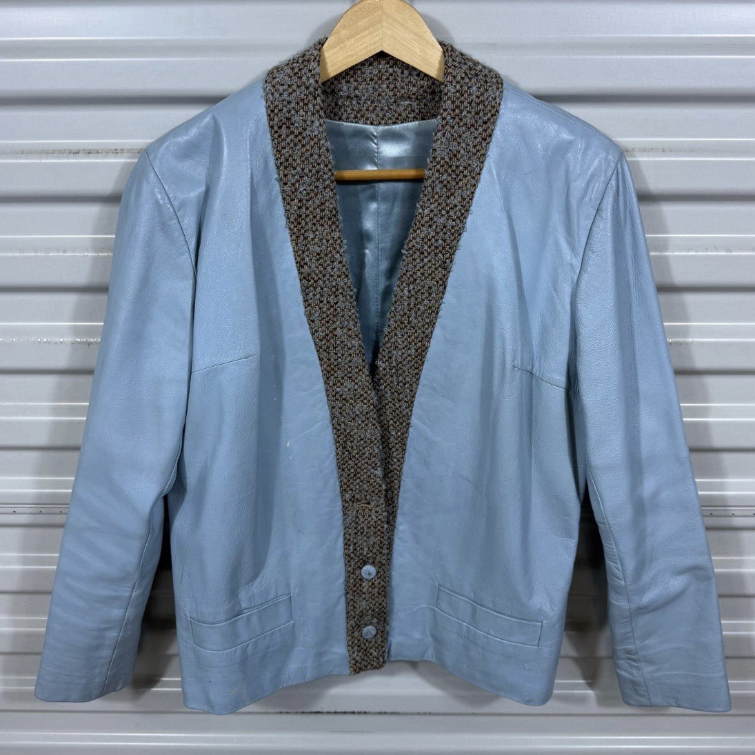 Vintage Samuel Robert Original Light Blue Leather Jacket