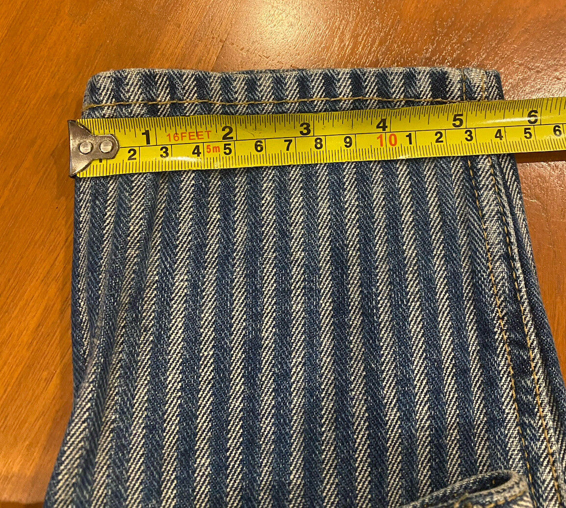 VTG 1980s High Waisted Striped GASOLINE JEANS | Paris, France | 100% Cotton | 28