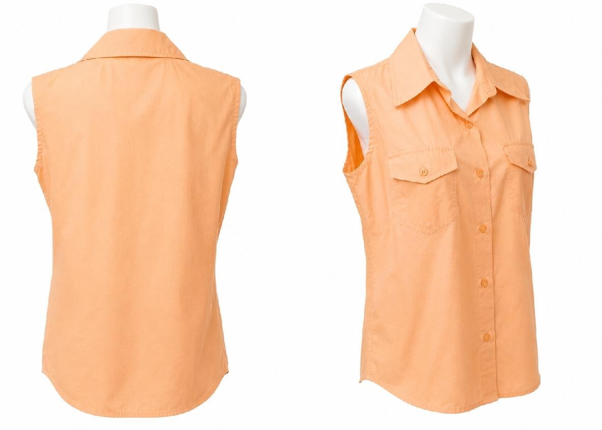 VTG RETRO 50s 60s Cotton PEACH Blouse NEW OLD STOCK NOS 34 B BOHO BEACH BUTTON