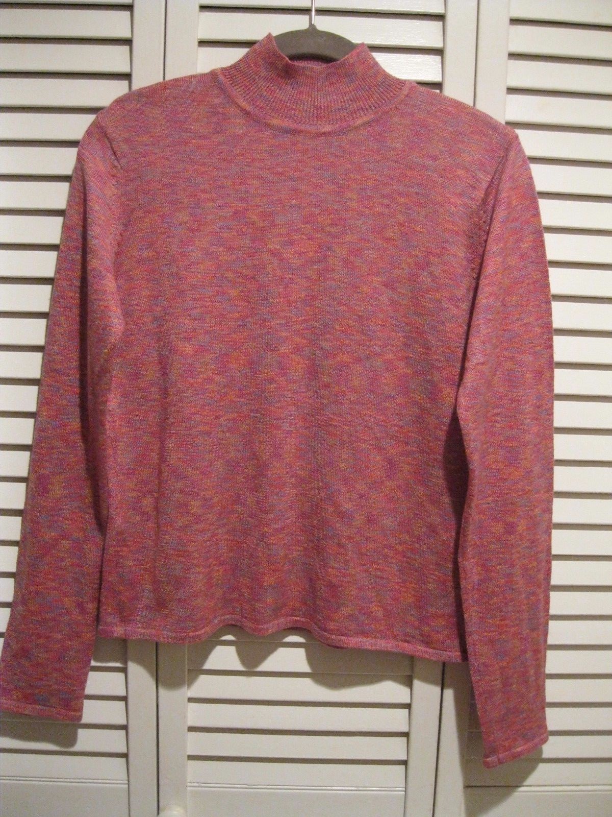 1970s WOMENS ACRYLIC PASTEL HEATHER STRETCH DISCO Lightweight Top SWEATER