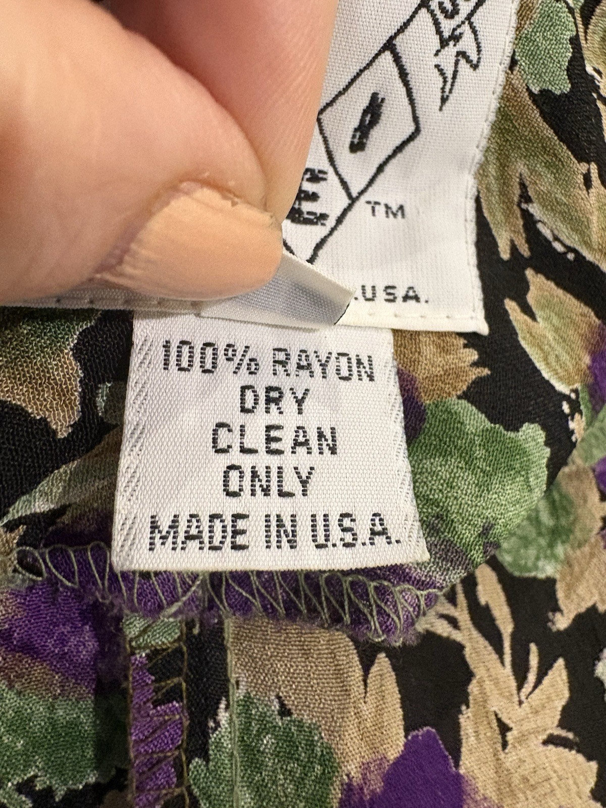 New Vintage 90s Olive Clothing Co. Sz 1 Rayon Long Slv Swing Dress Made in USA