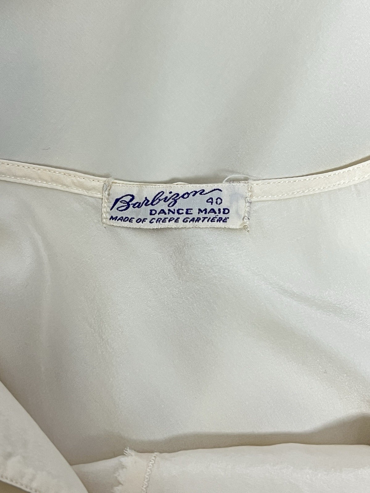 Vintage 1930s Barbizon Dance Maid Silk Crepe Gartiere Full Length Nightgown Slip