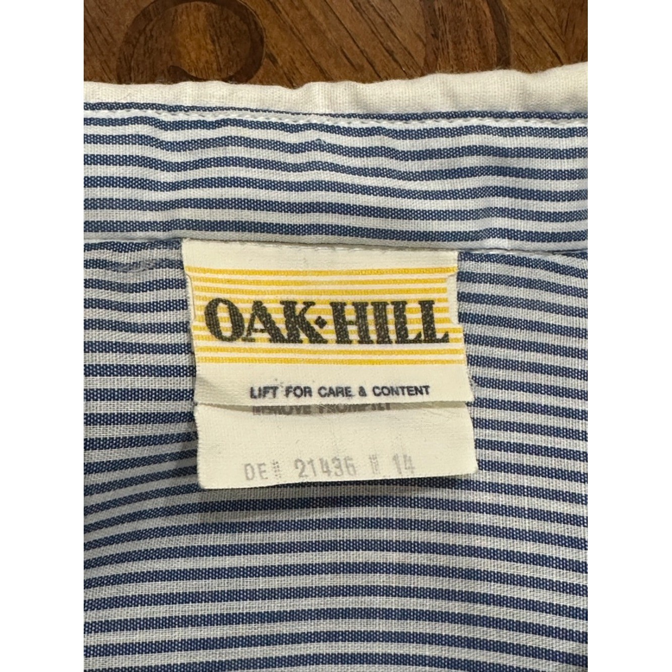 Oak Hill Shirt Size 14 Blue Striped Vintage Coquette Grandmacore