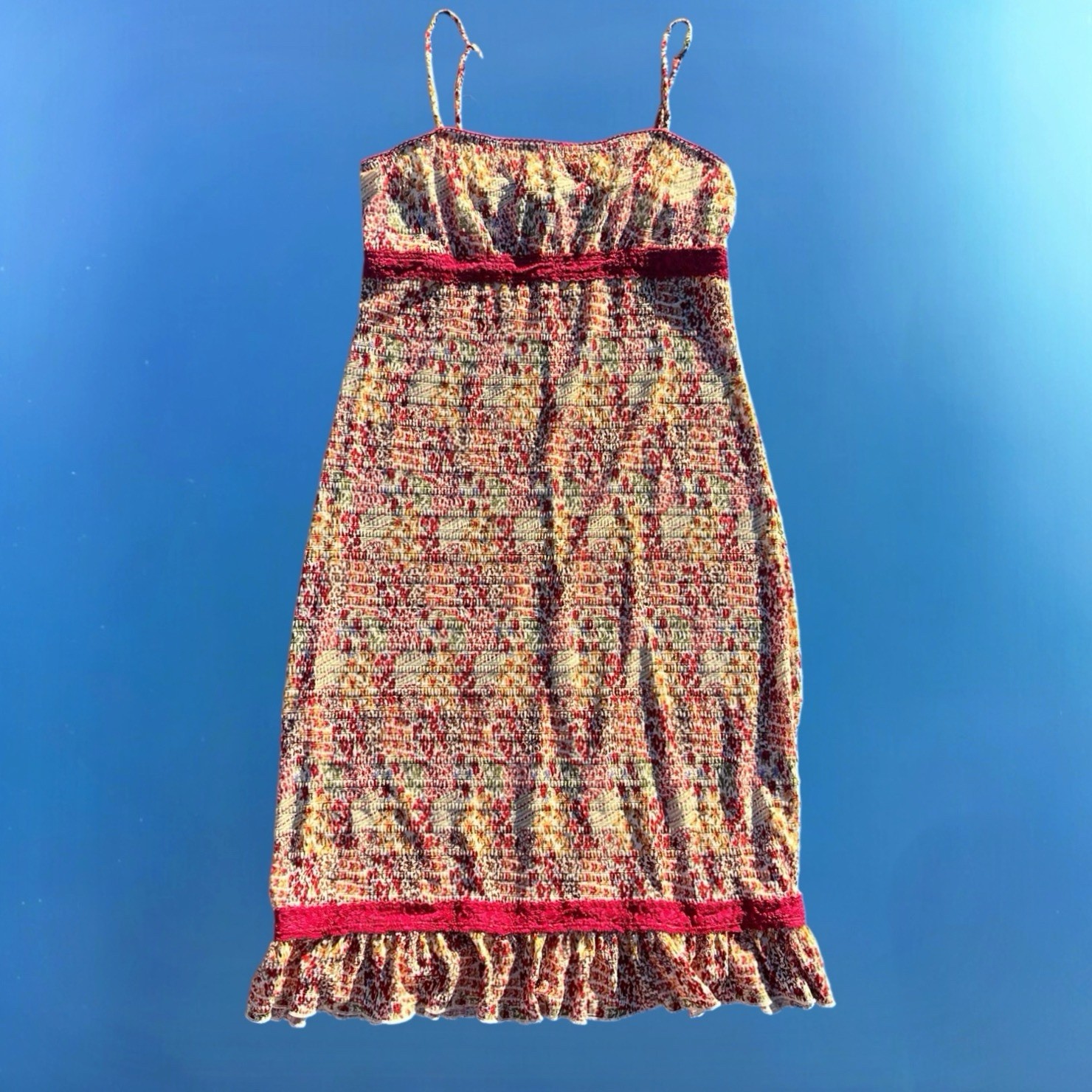 90s/y2k vintage, dainty floral, midi dress. Girl Next Door