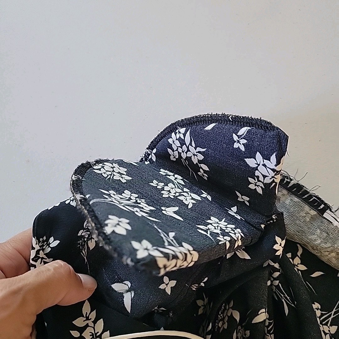 Vintage Caroline Wells Dress Black Butterfly Floral Boho Prairie Retro Western