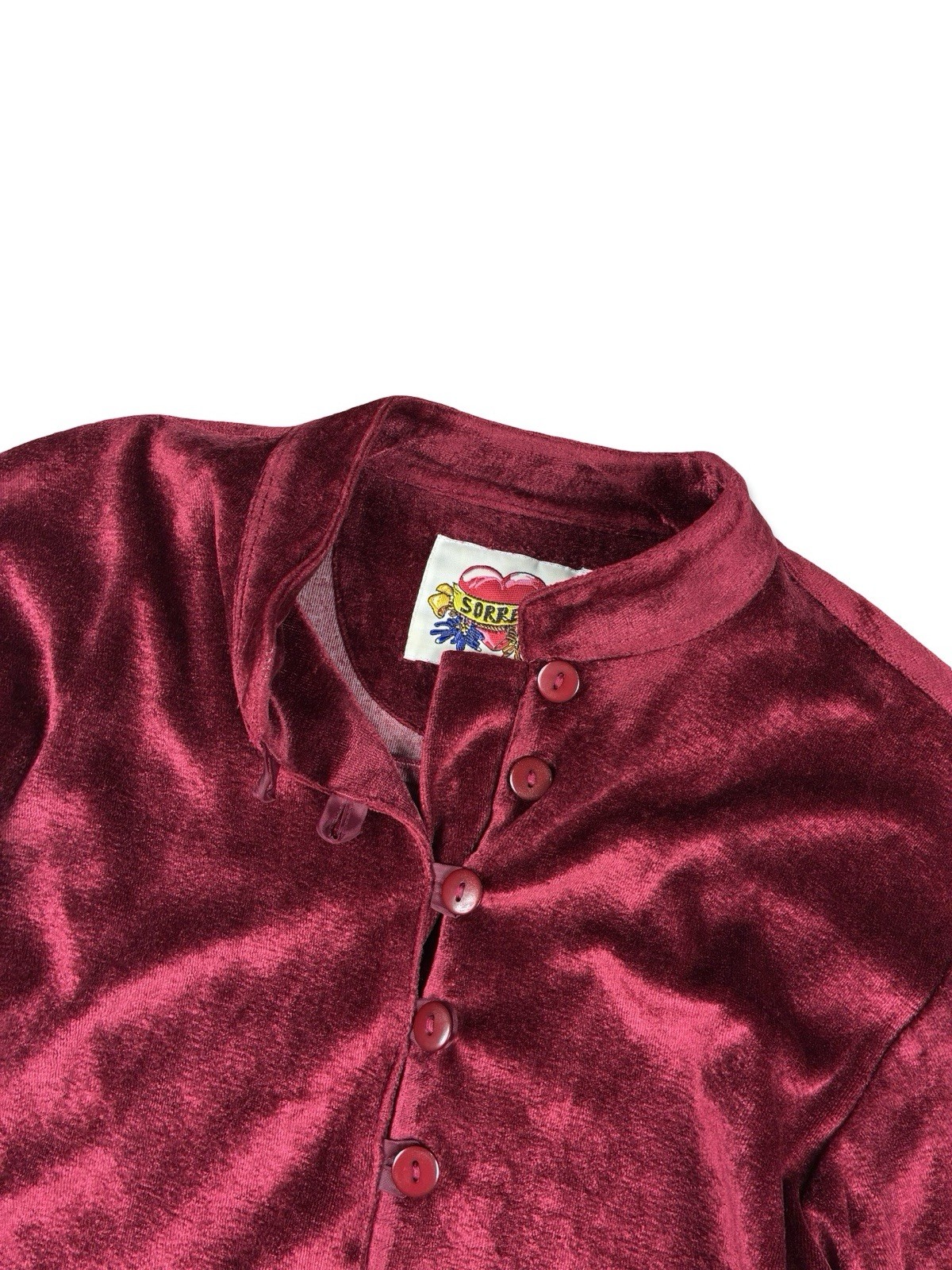 Sorrel Jrs Women’s VTG 90s Burgundy Velvet Tunic Top Witchy Grunge M