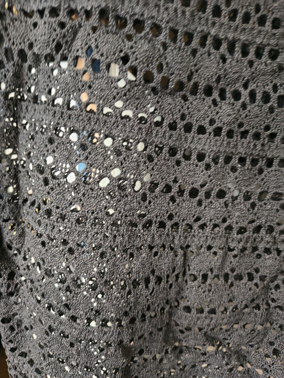 VINTAGE HAND CROCHET MEXICAN DRESS LILA BATH BLACK WEDDING STYLE M