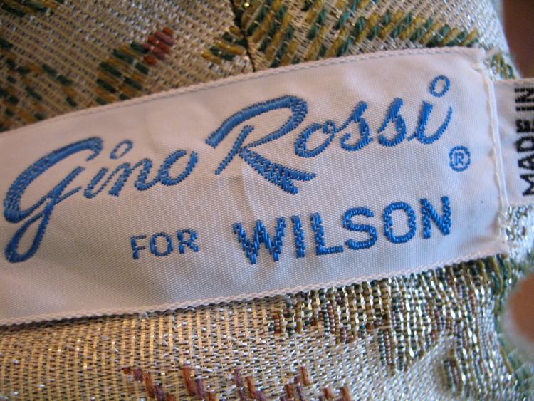 VTG 60s 70s Gino Rossi Gold Metallic Evening Cocktail Coat Floral Brocade XL 1X