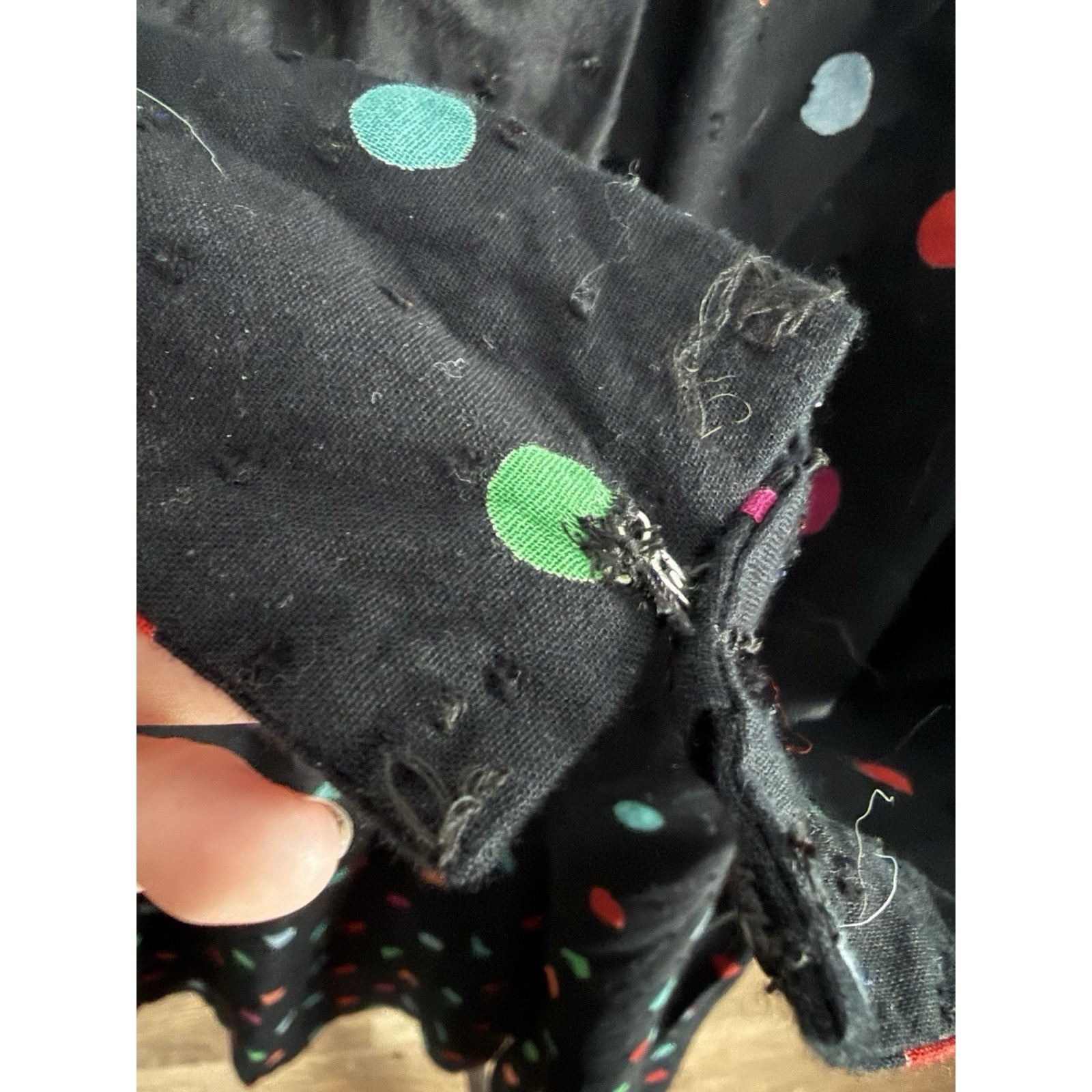 Vintage Black Dress Polka Dots Cotton Francesca Of Damon For Starington W Sz L