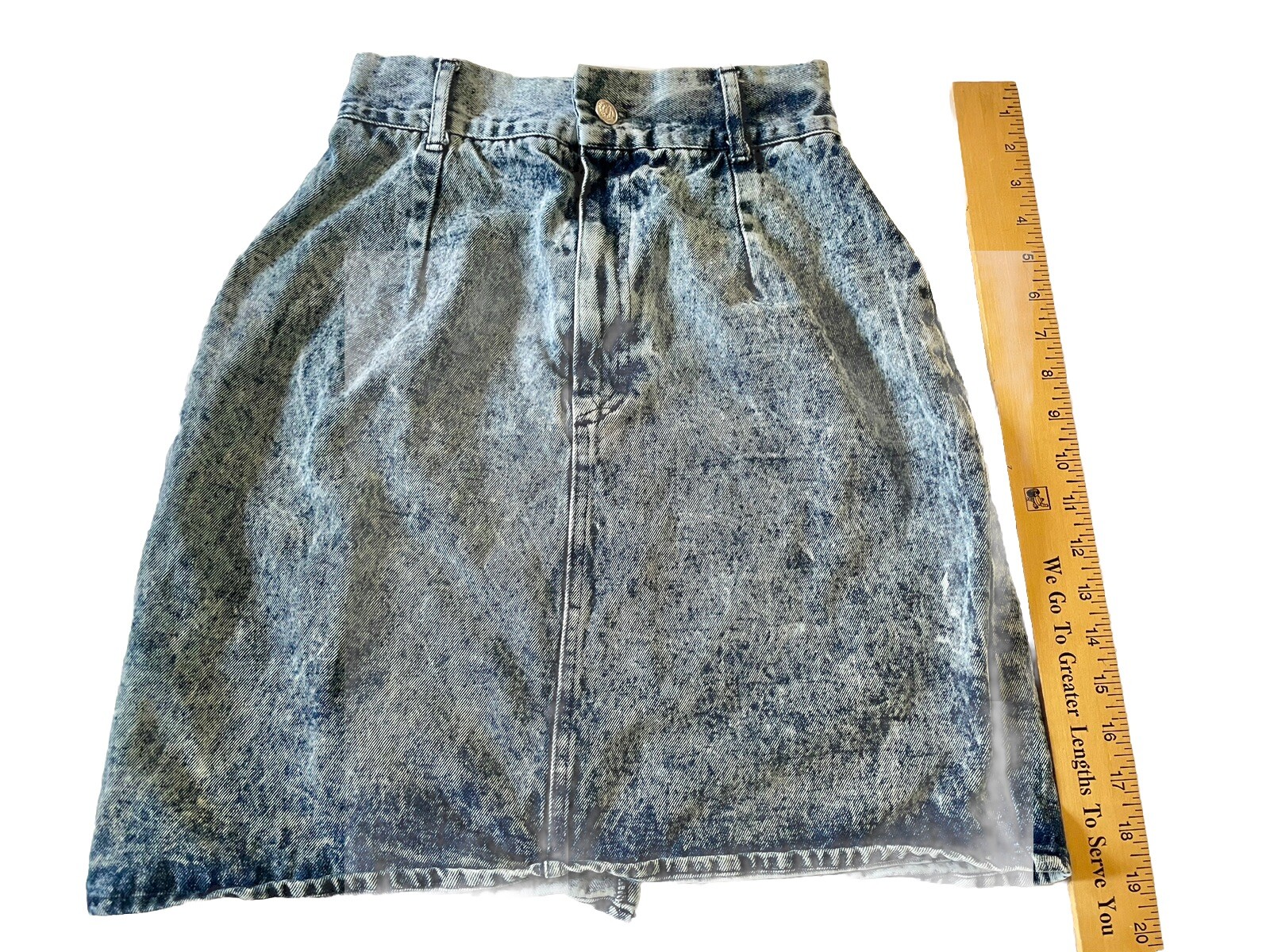 Vintage 80s Stonewahsed Denim Skirt Women’s 7 KAYO of CA Acid Wash Jean Go West