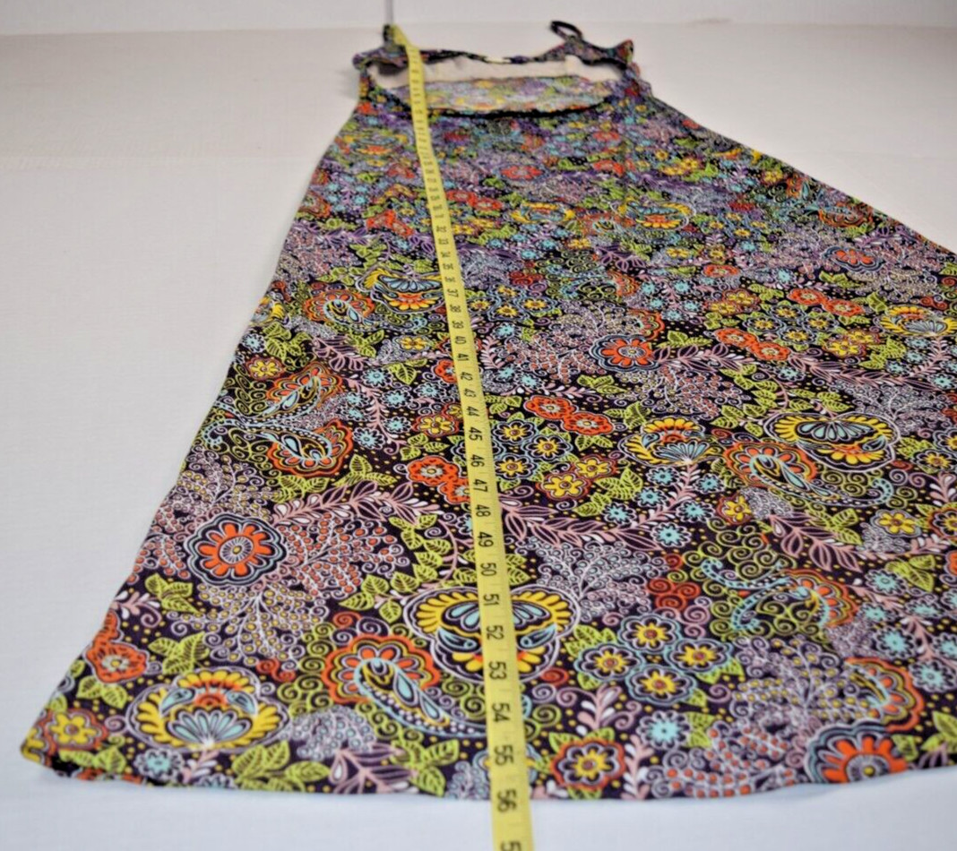 VTG Pool Dress Size S/M 70s Psychedelic Blue Purple Orange Flower Power Stretch
