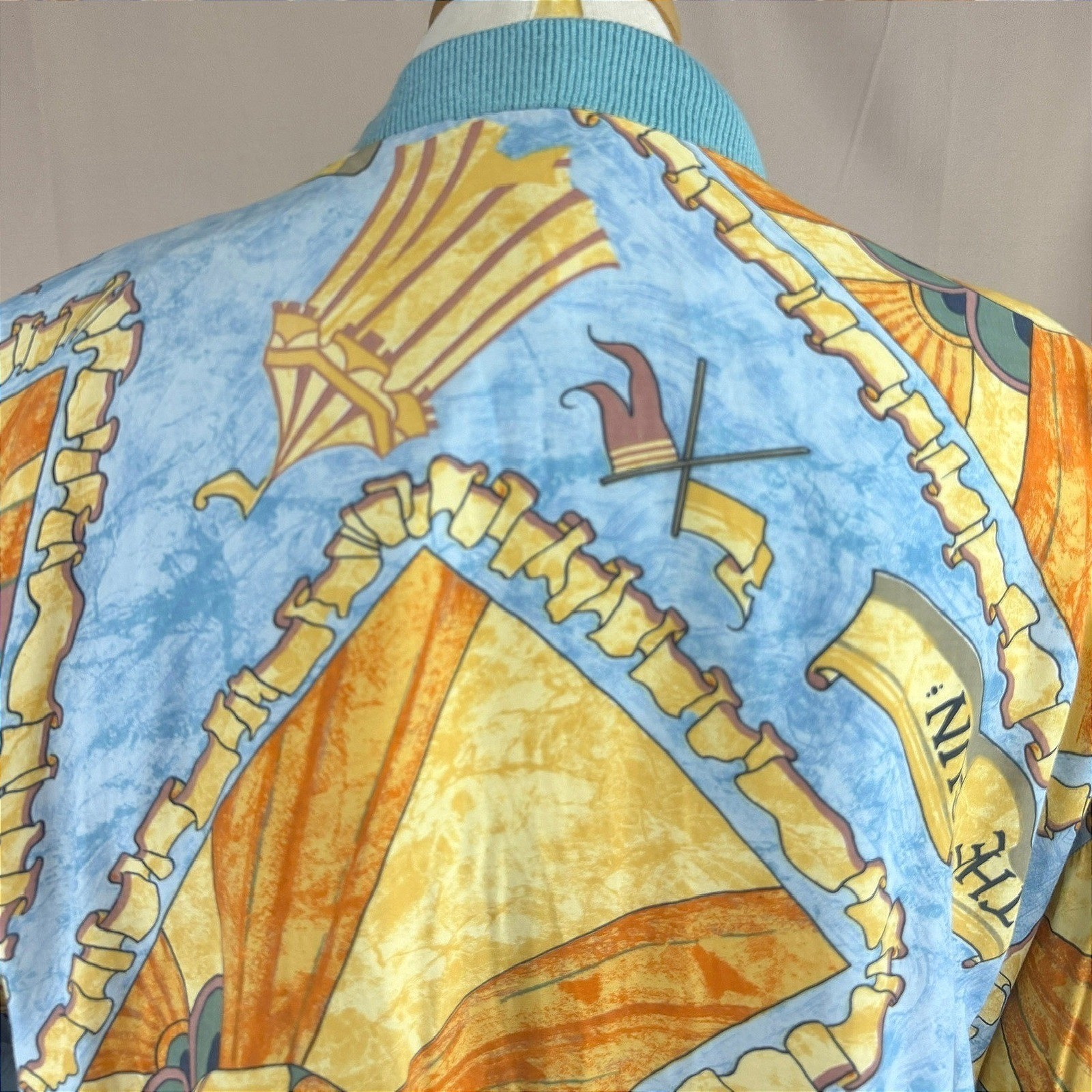 Vintage 80s MULBERRY STREET Womens (M) Bomber Jacket Coastal Aztec Sun mobwife