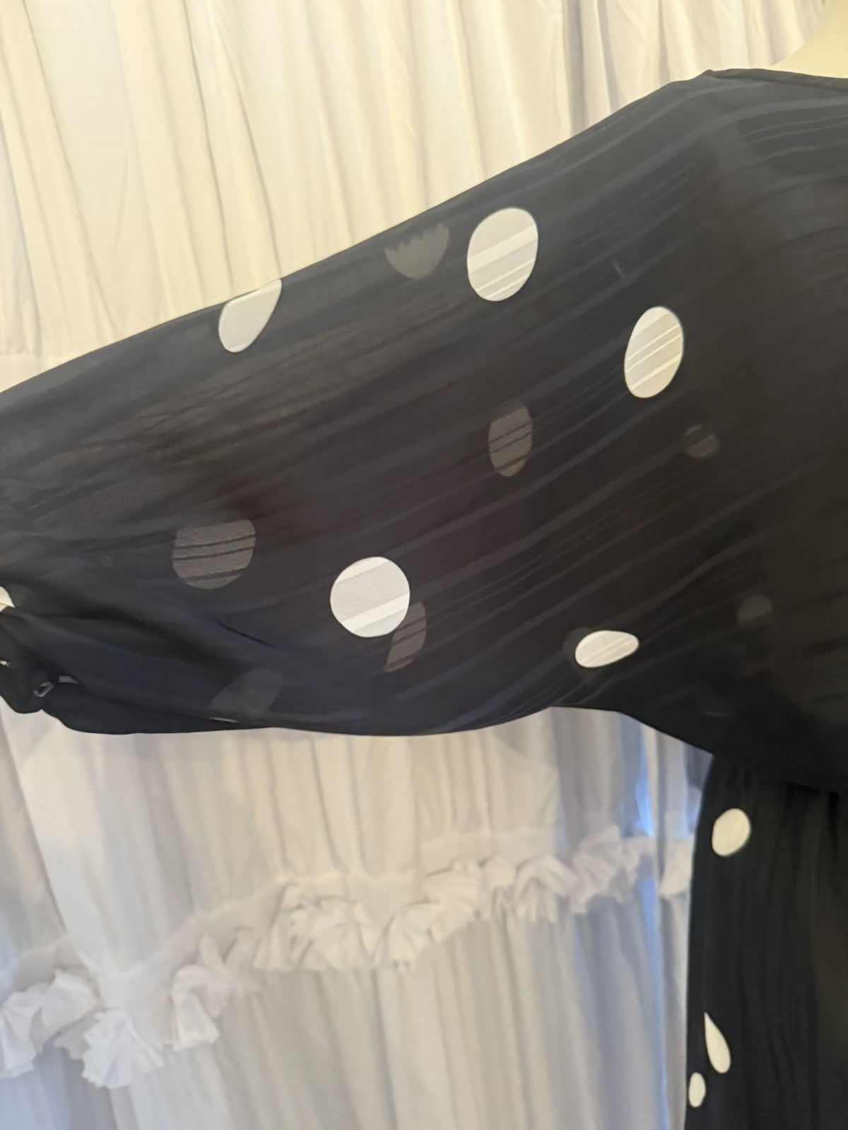Vintage 80’s Claudia Cooper Dress Medium Polka Dots Black & White