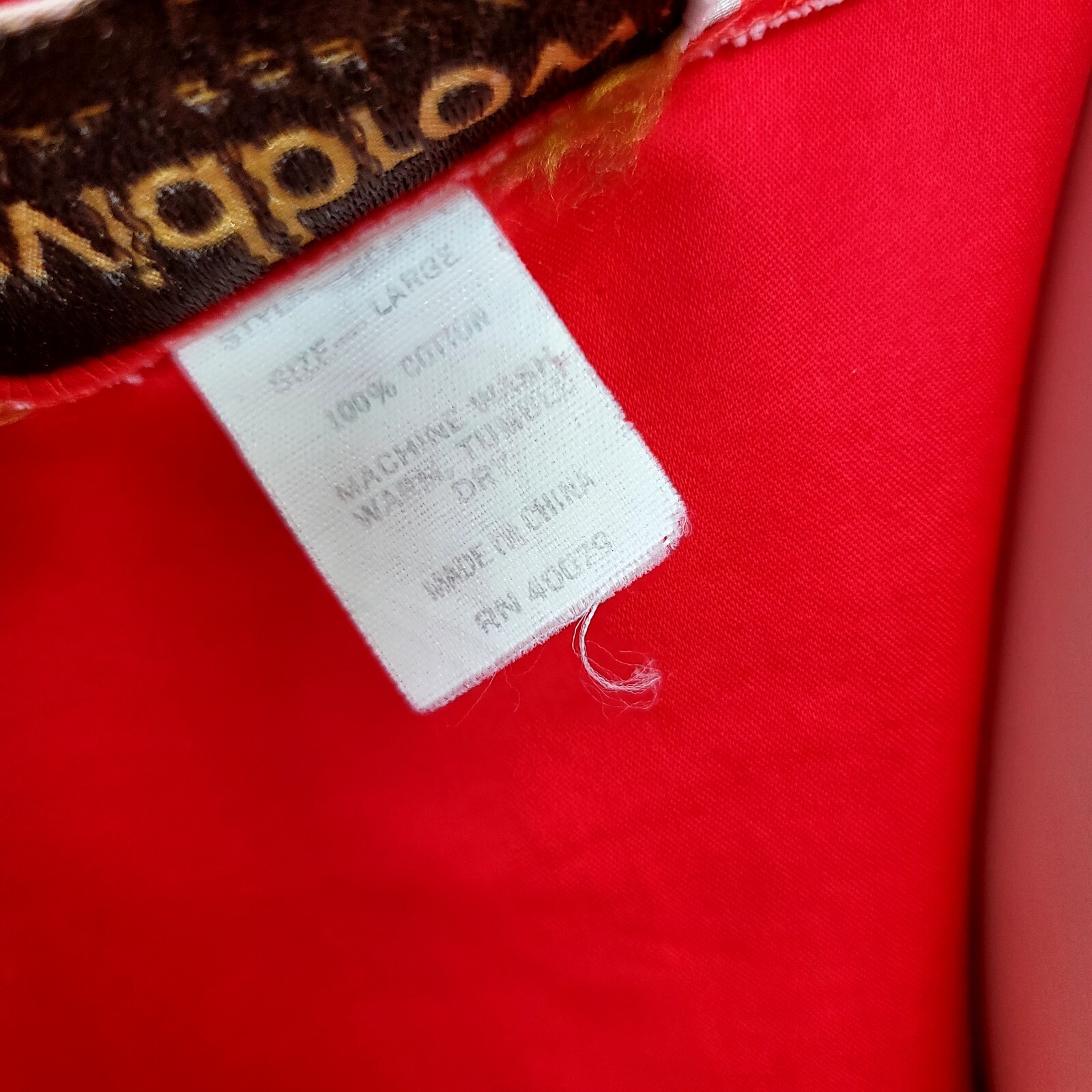 Vintage 70s 80s David Brown California Size L Red White Piping Lightweight Robe