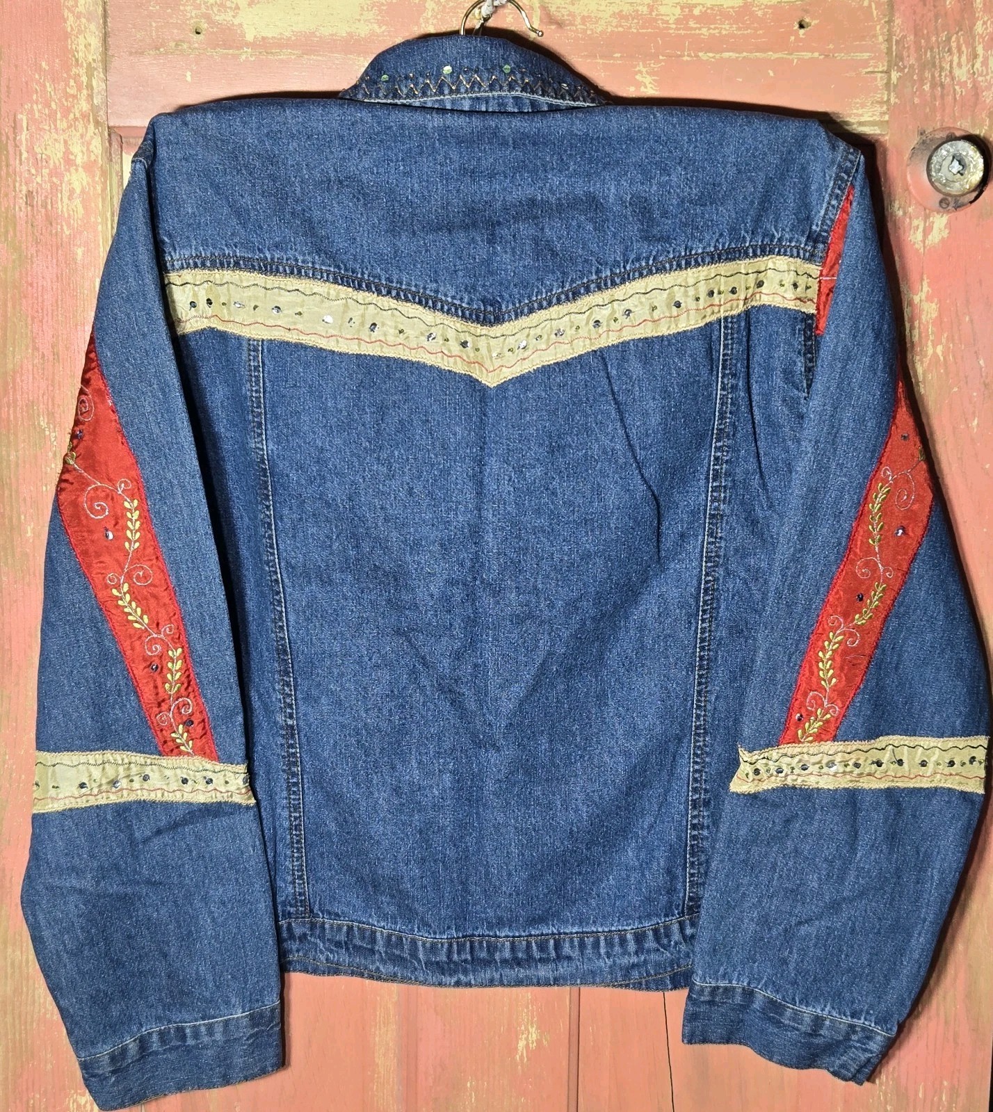 Bleu Bayou Womens Grannycore Jacket Casual Denim Jacket Coat Patchwork Size XL
