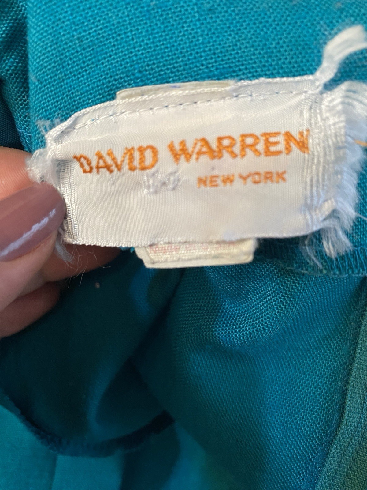 Vintage David Warren New York Midi Secretary Dress Short sleeve Turquoise Green