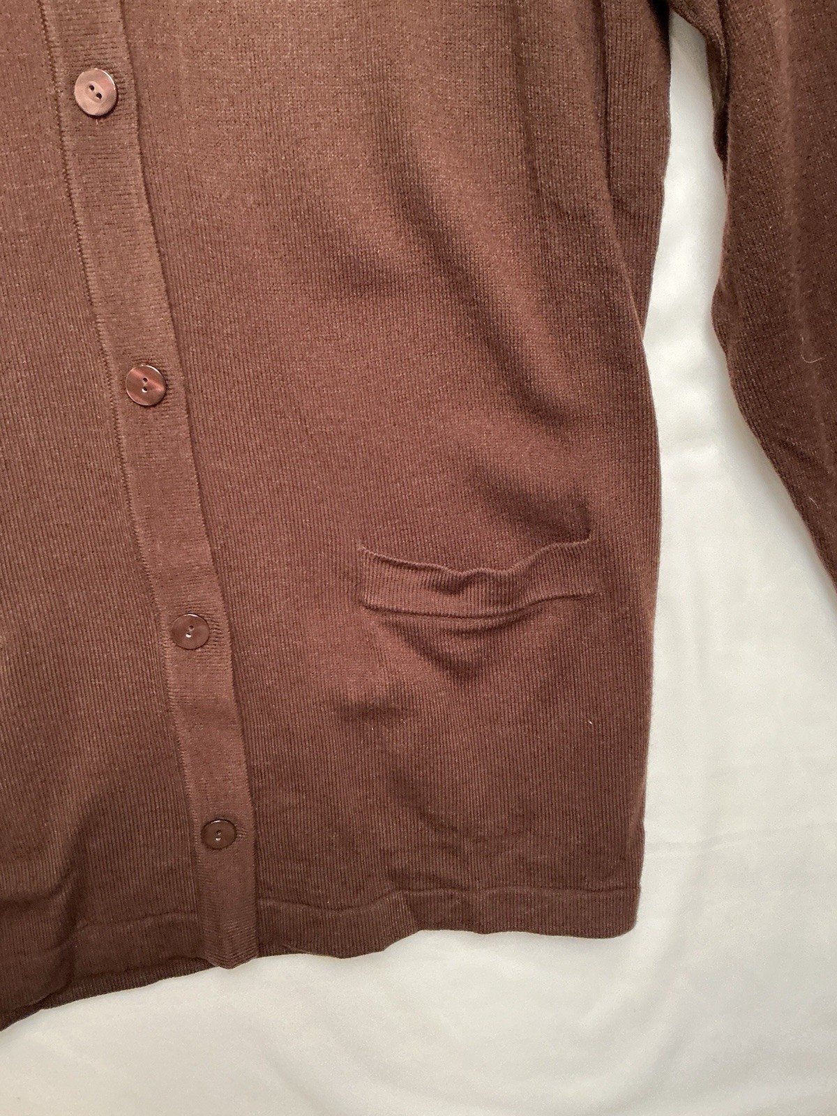 Y2K Sweater Cardigan Women’s Large NWT Brown Leopard Collar Rare Long