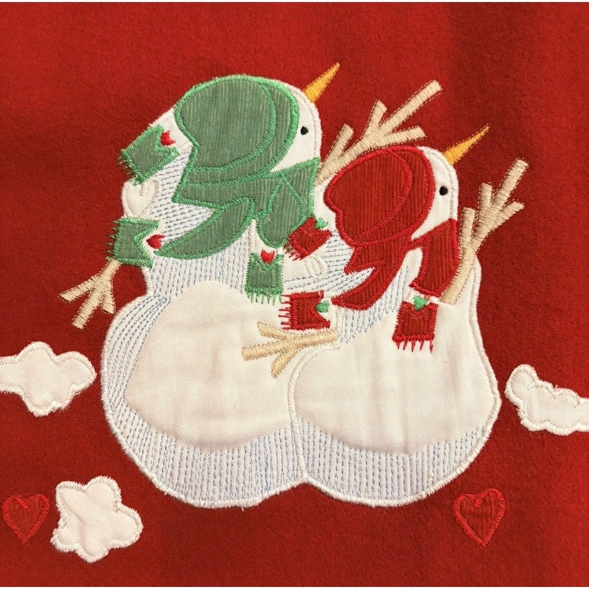 Vintage Red Wool Blend Snowman Christmas Jacket Granniecore Take Two Womens LG
