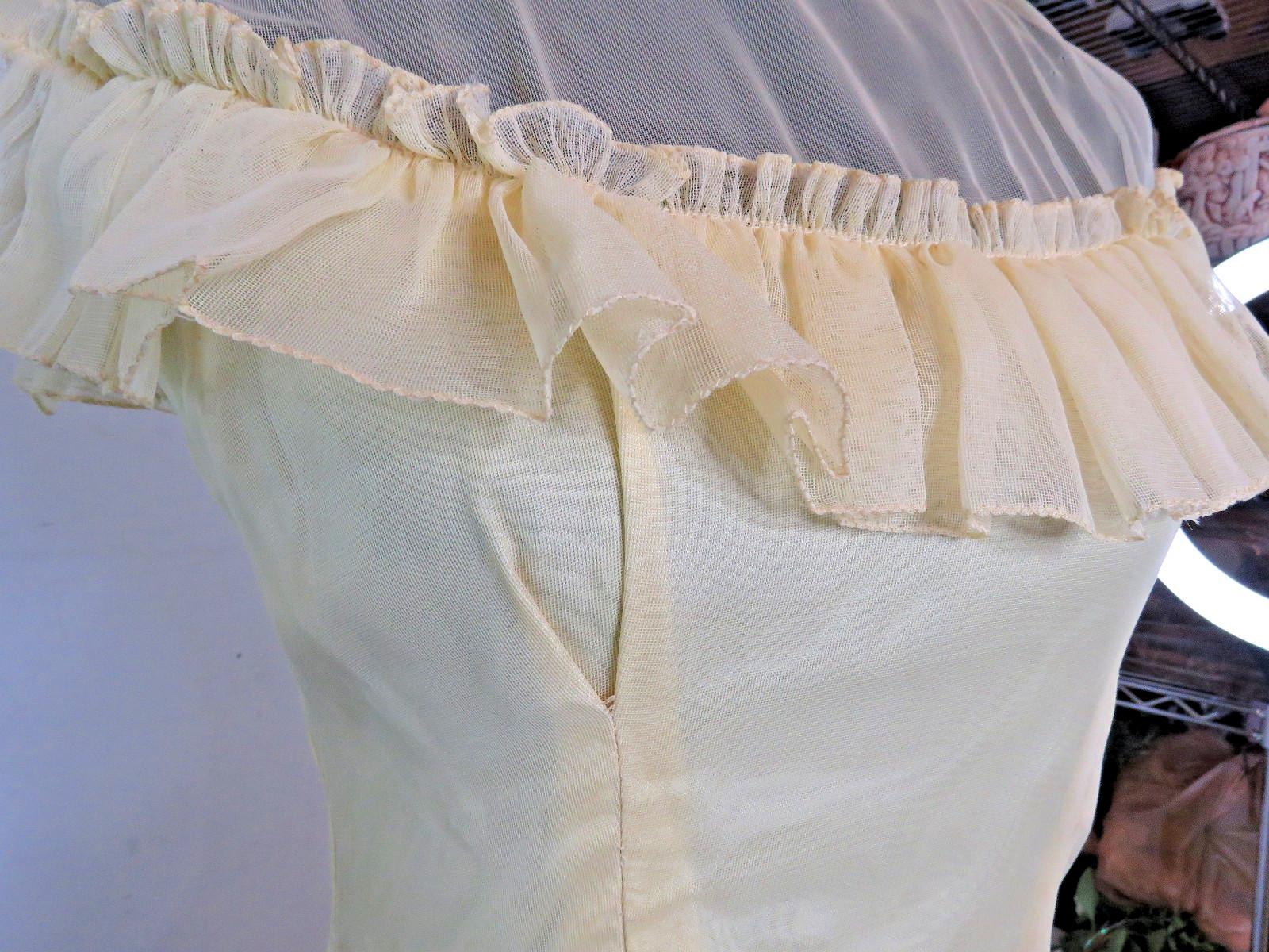 VINTAGE 1950’s FRED PERLBERG Dance Originals Yellow Dress S M Formal Gown EUC