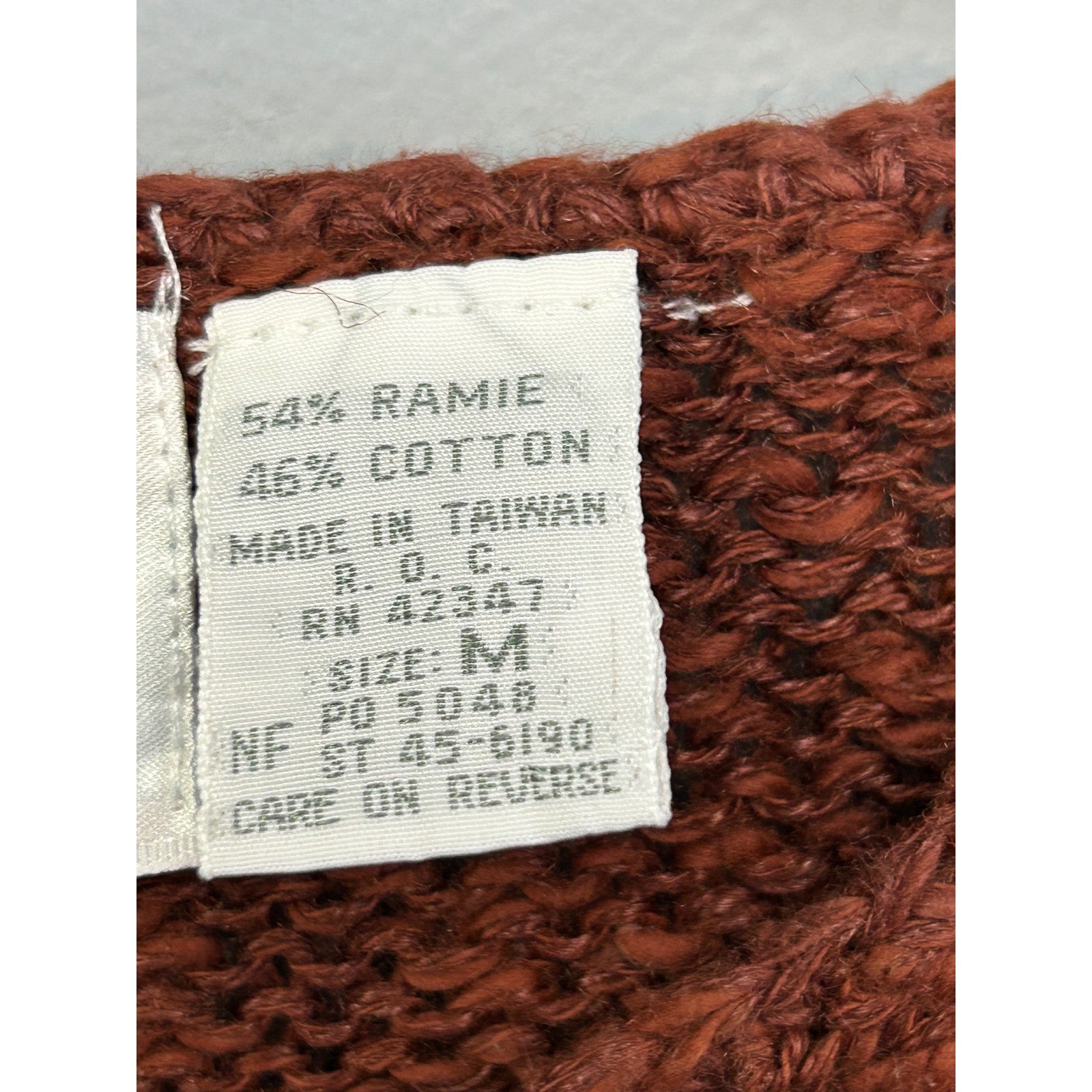 JBJ Sweater Vest Women Medium Rust Brown Vintage 80s Abstract Geometric Knit Top