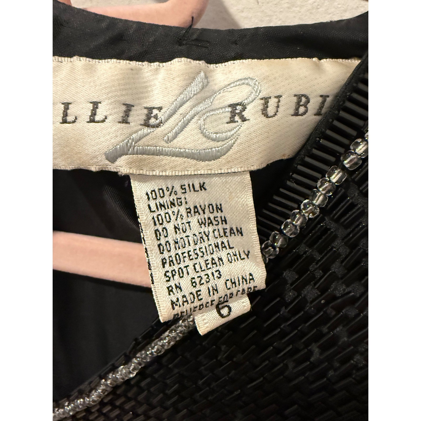 Lillie Rubin Vintage Silk Beaded Fringe Flappern Sunburst Cocktail Dress 6
