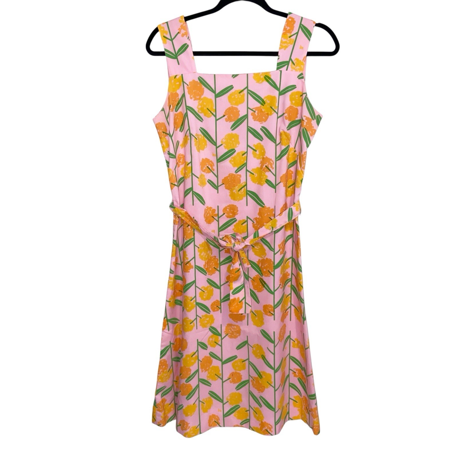 Vintage 60s 70s Vested Gentress Dress Size 10 Floral Hand Screened Print Retro