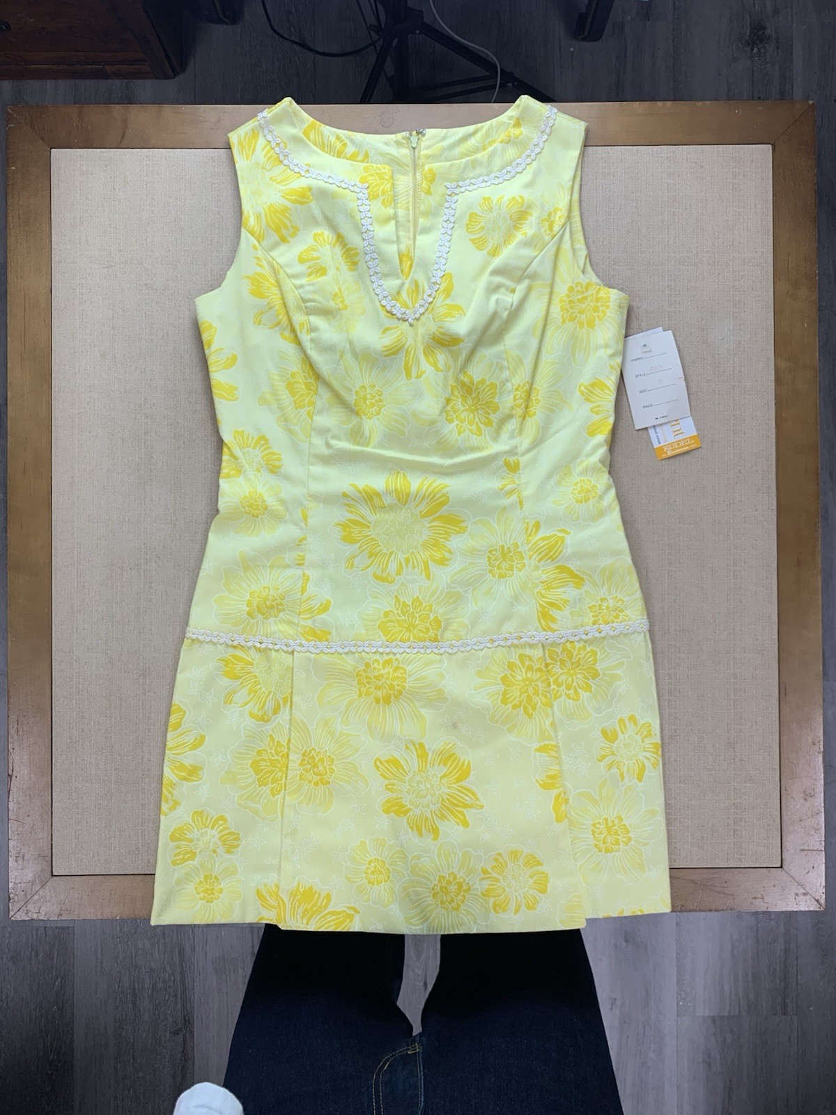 Vintage 1970s NWT Springmaid Yellow Floral High Neck Mini Sundress Size 8