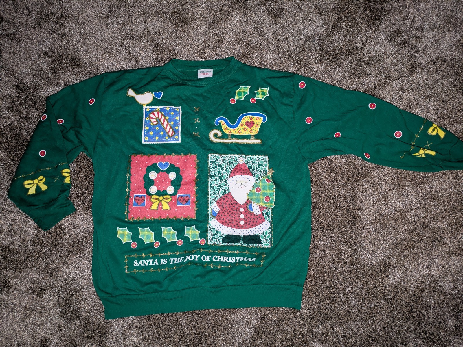 Vintage Christmas Medium Sweatshirt Granny Ugly Sweater 80’s/90’s Holiday Time