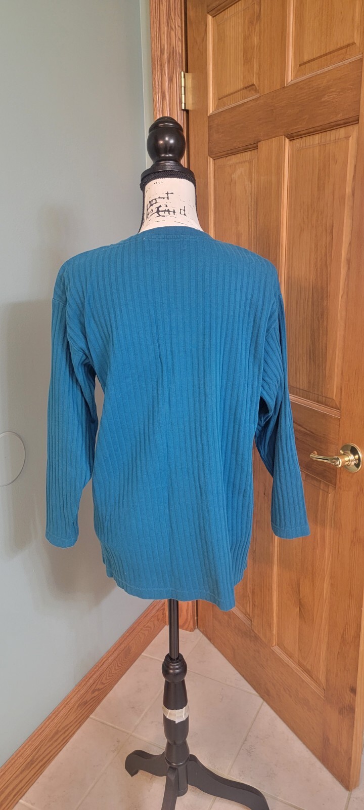 Nuovo County Seat Vintage 80s Solid Print Vneck Top Size Medium