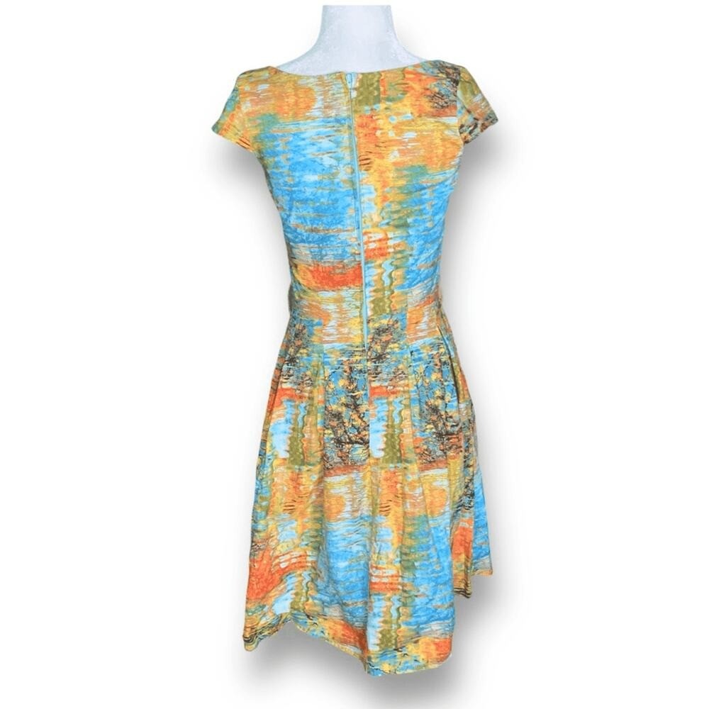 ModCloth x Retrolicious All The Colors Of The Whim Abstract Fall Print Dress