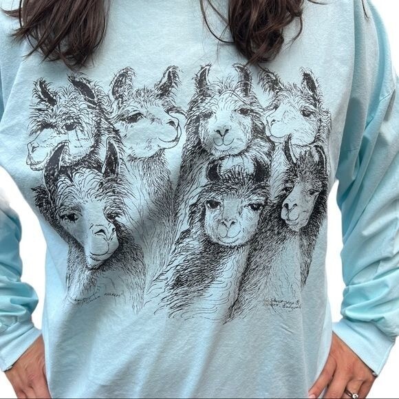 1989 “Dream” Alpaca faces Sweater The Shirt Stop Sisters Oregon Sz Large