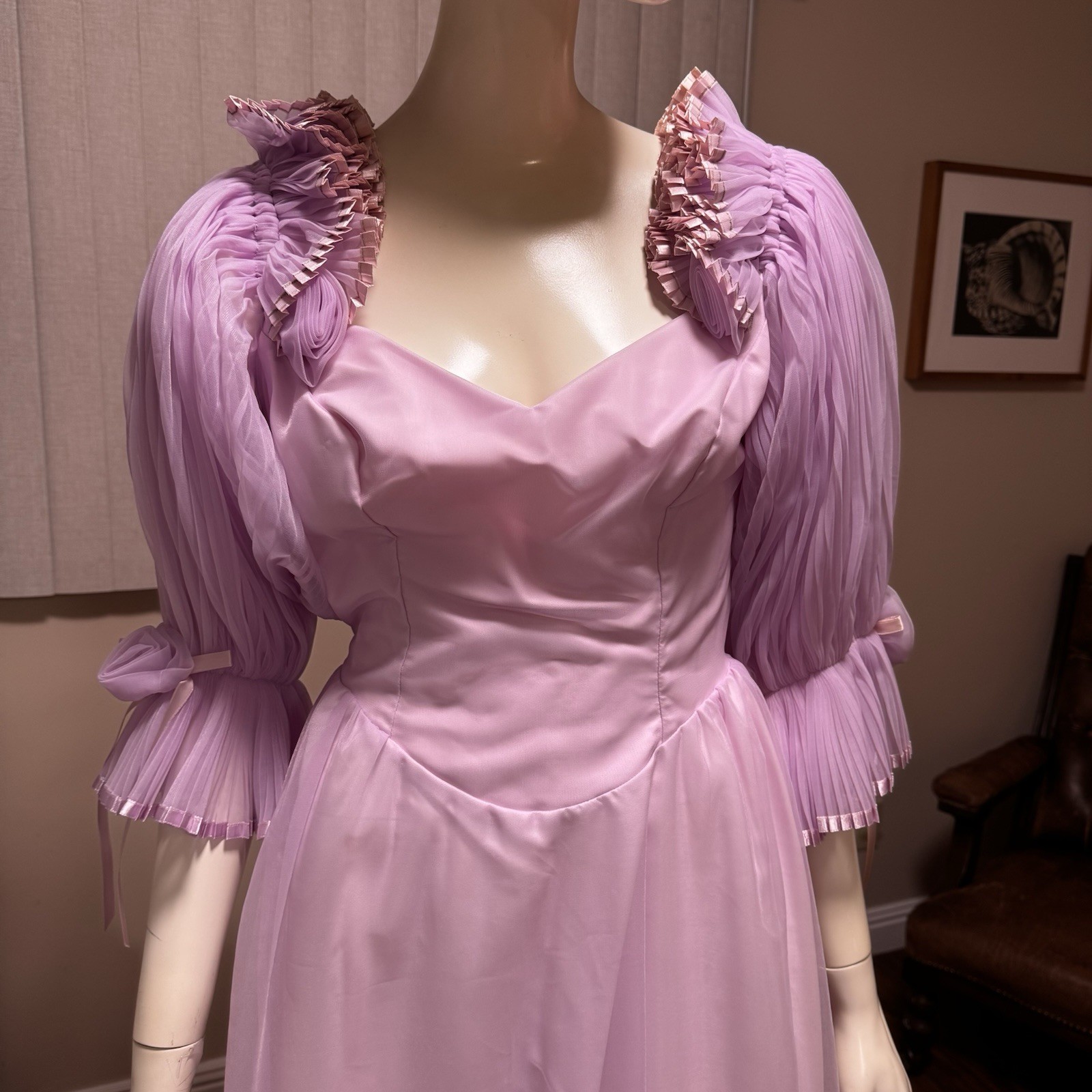 VTG Dance Allure Gown Prom Dress Womens 3/4 Lavender Pageant Bridal 80s USA NWT