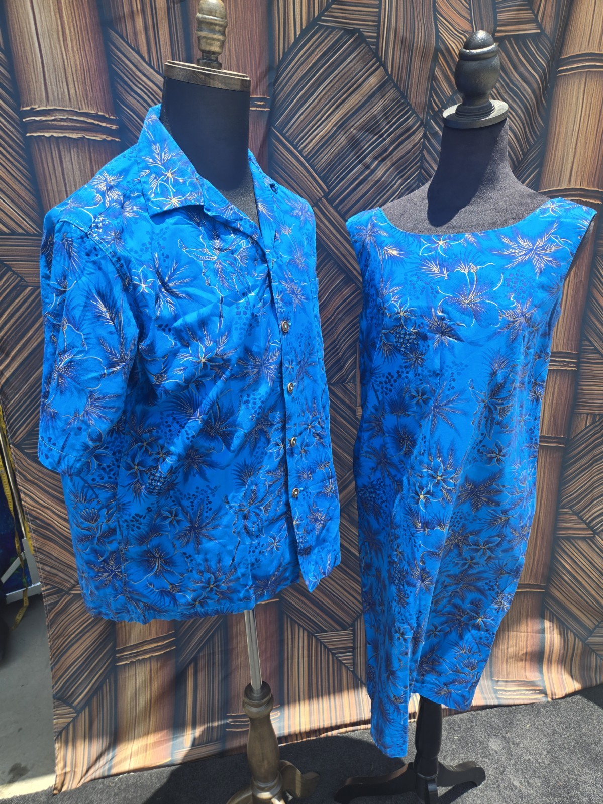 Vintage „Made In Hawaii” Brand Hawaiian Honeymoon Aloha Set Dress & Shirt w6051