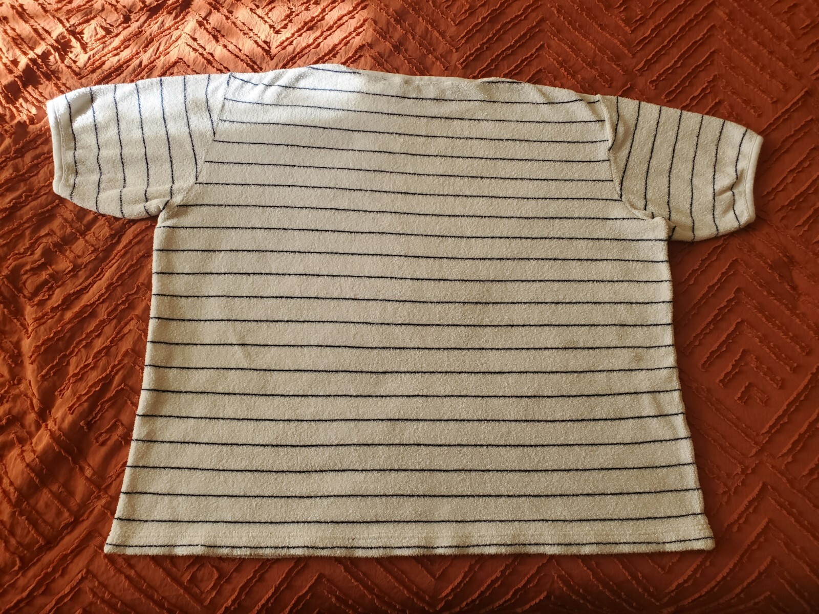 Vintage 80s Christian Dior Terry Cloth Crop Shirt Country Club Womens XL