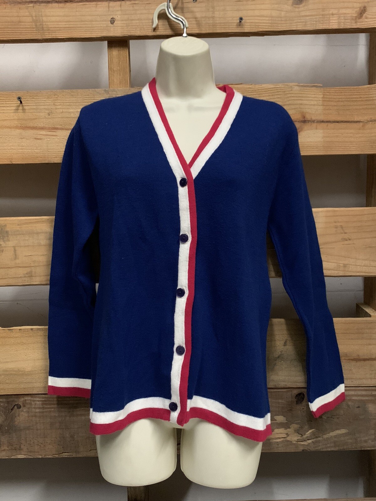 Vintage Haymaker Women’s Size Small Blue Cardigan Sweater Orlon Acrylic KG