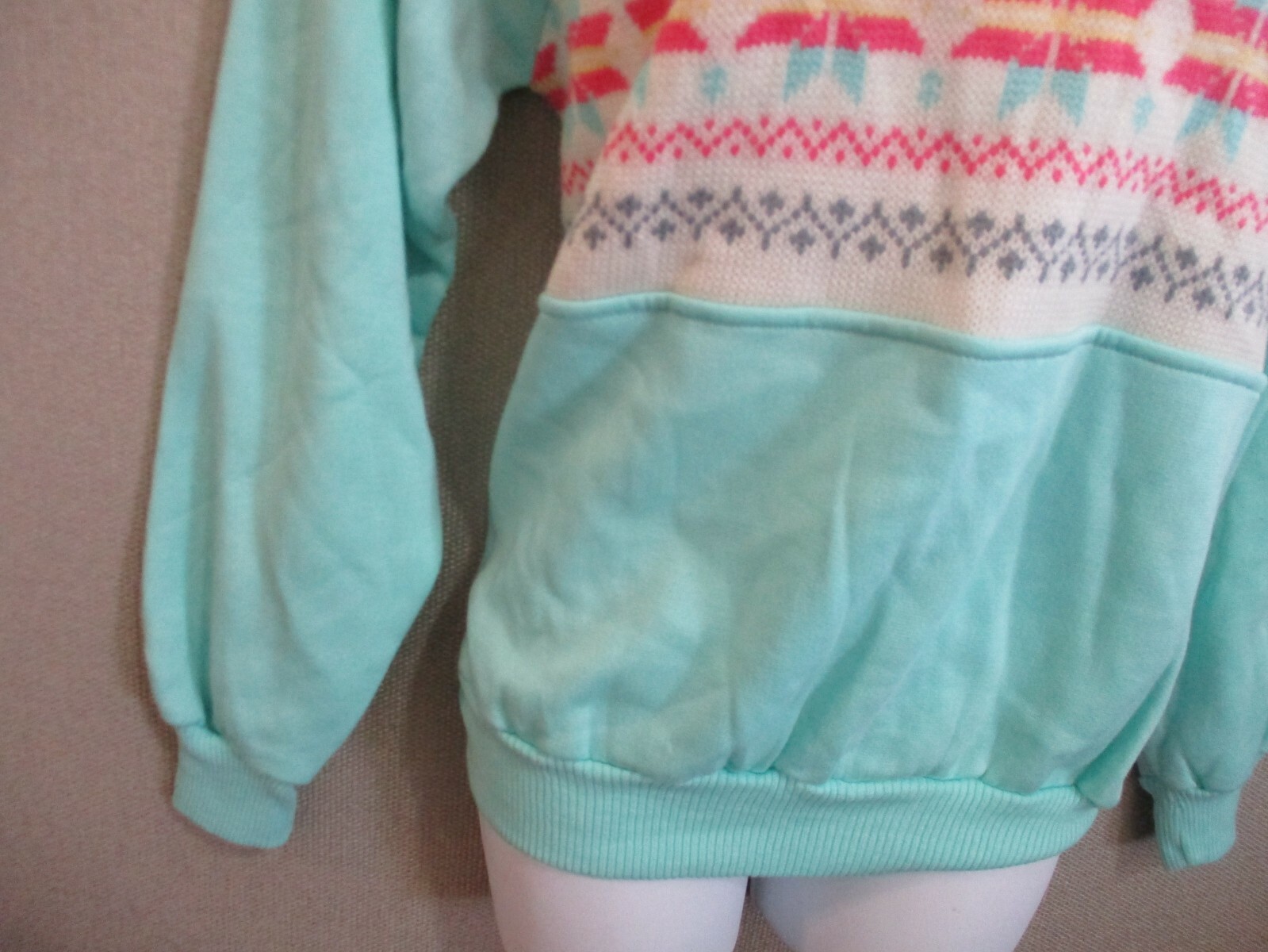 VTG 70’s Contemporary Casuals Sweatshirt Size Medium NWOT Knit Inset Collared