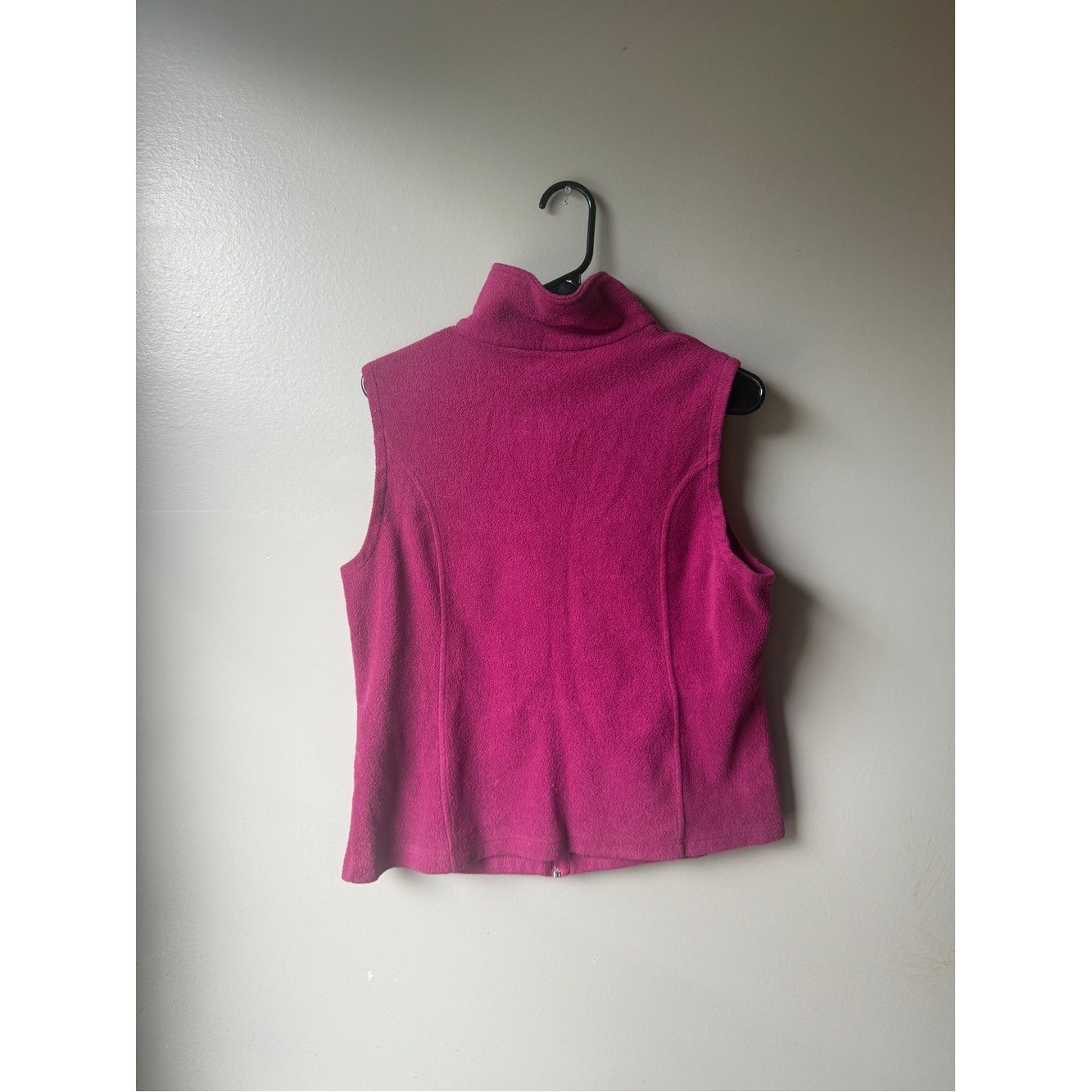 Columbia Fleece Vest Women’s Large Full Zip Pink Outdoor Hiking Layer