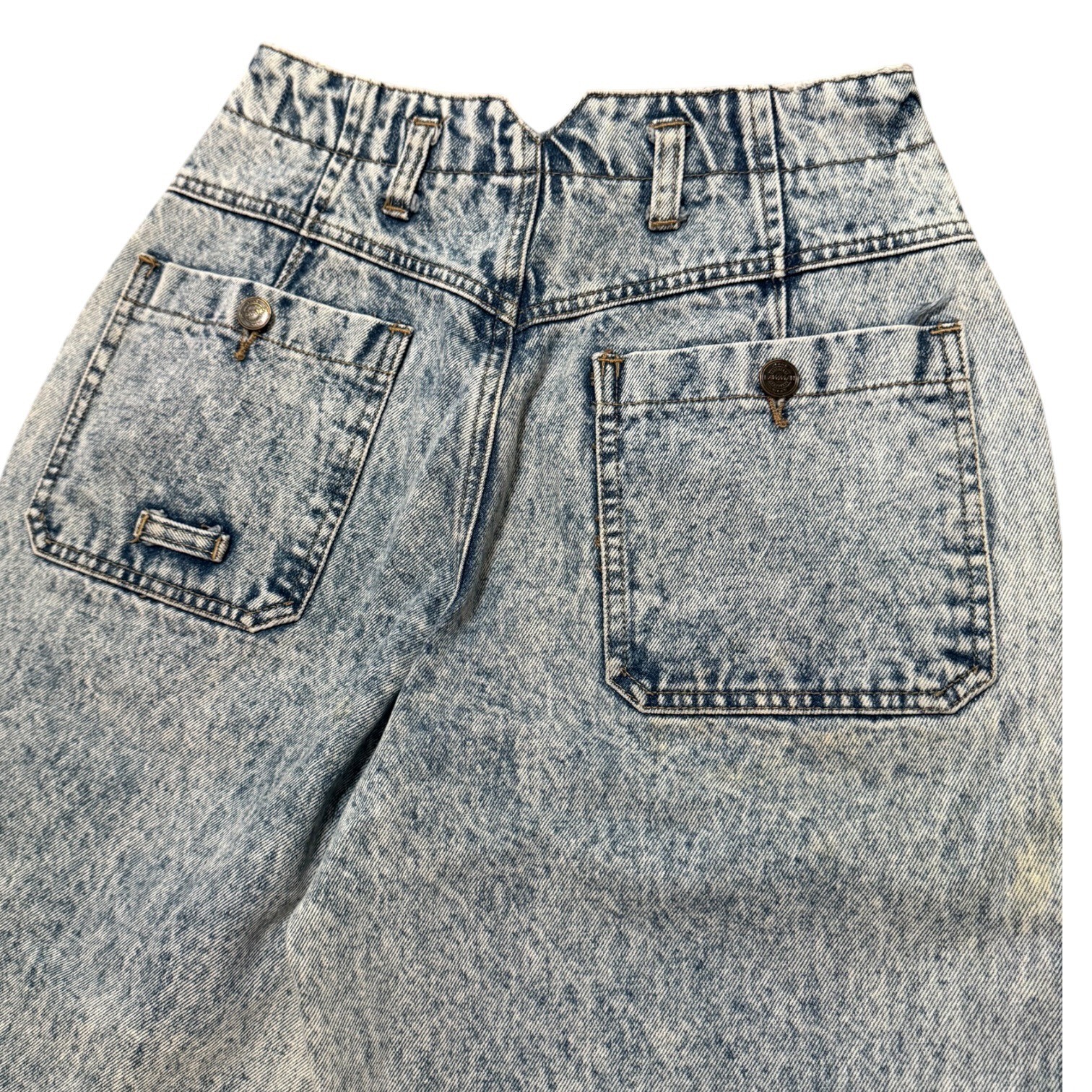 Vintage 80s 90s Lawman Acid Wash Pleated High Rise Mom Jeans Tapered Leg Sz 7
