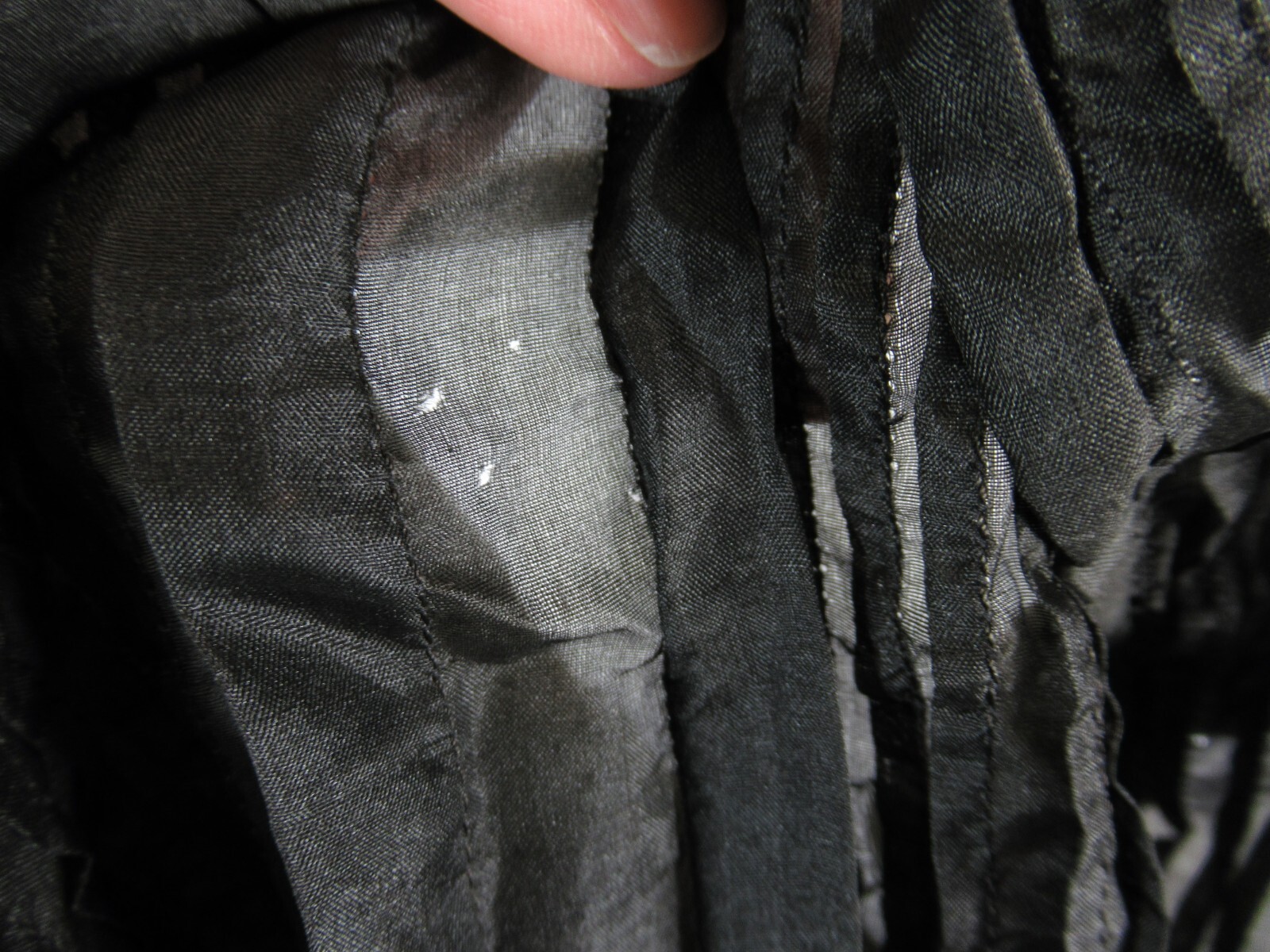 Antique 1800s Victorian Pleated Silk Blouse High Neck Puff Sleeve Mourning