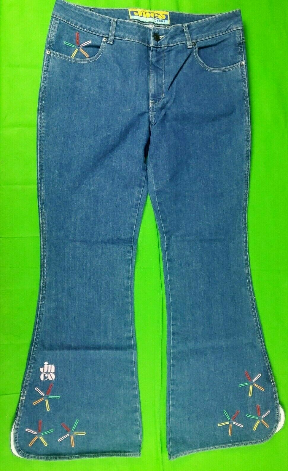 Vintage 90s Jnco Chimes women’s bellbottom blue jeans size 17 34W 31L
