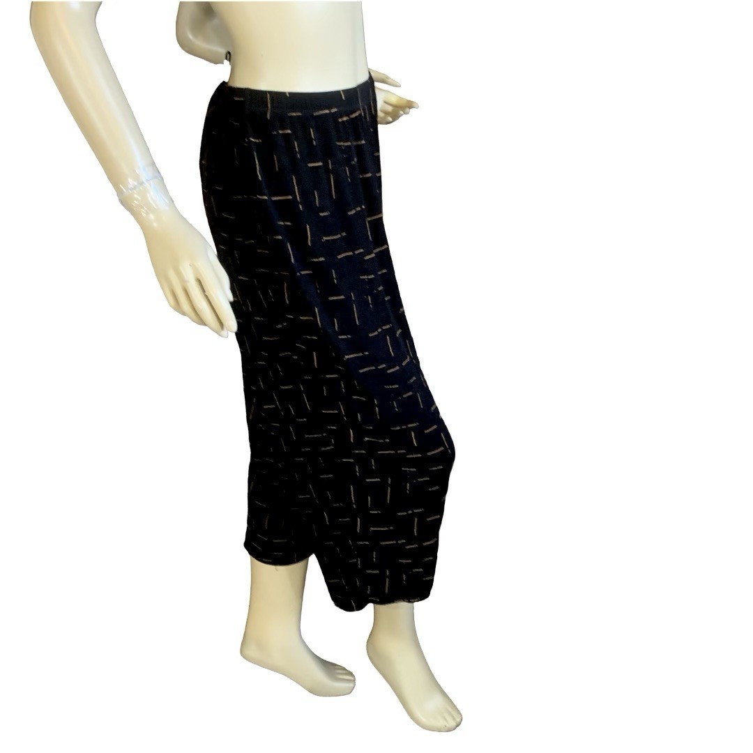 VINTAGE CLASSIC ELEMENTS BLACK & TAN SPECKLED WIDE LEG STRETCHY PANTS SIZE 1X