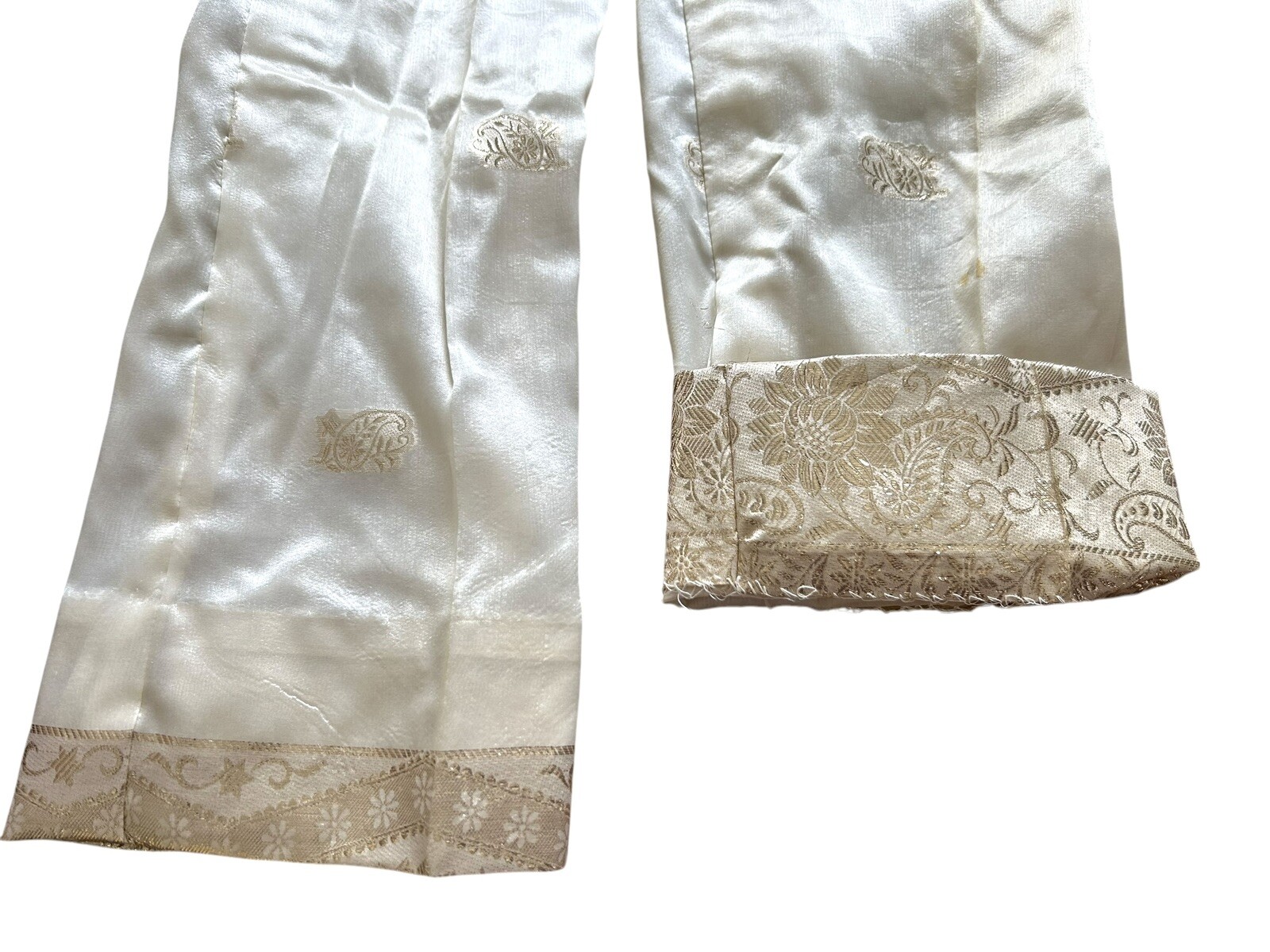 Vtg 60s Metallic Gold Brocade Tunic & Pants Outfit Set ELLI Europe Craft